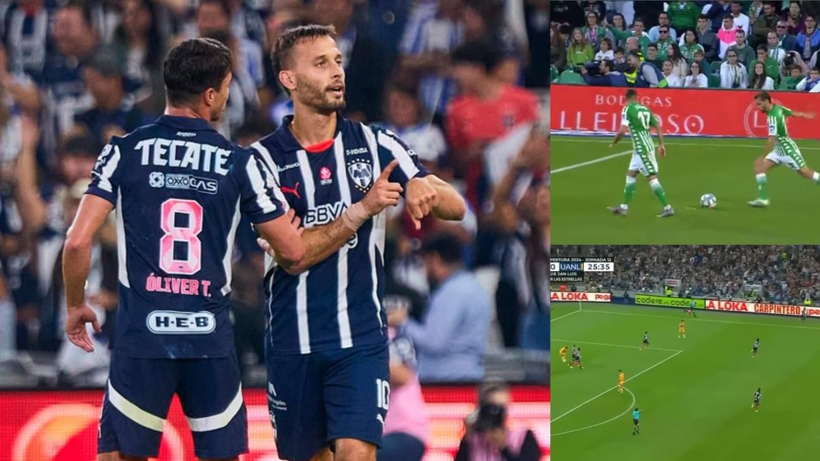 Canales celebrando su gol con Monterrey en la madrugada de este domingo