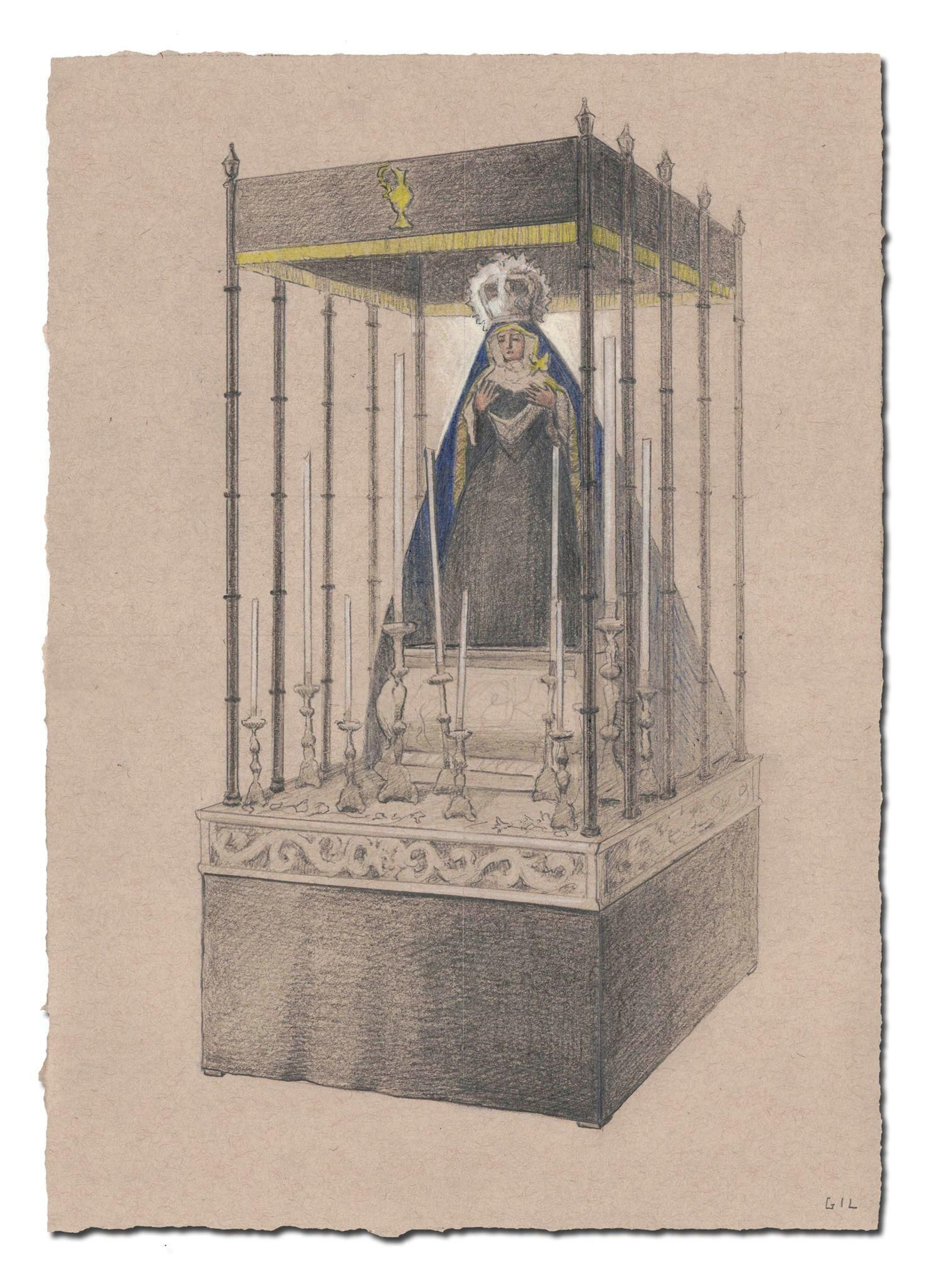 Recreación del paso de palio de la Virgen del Pópulo