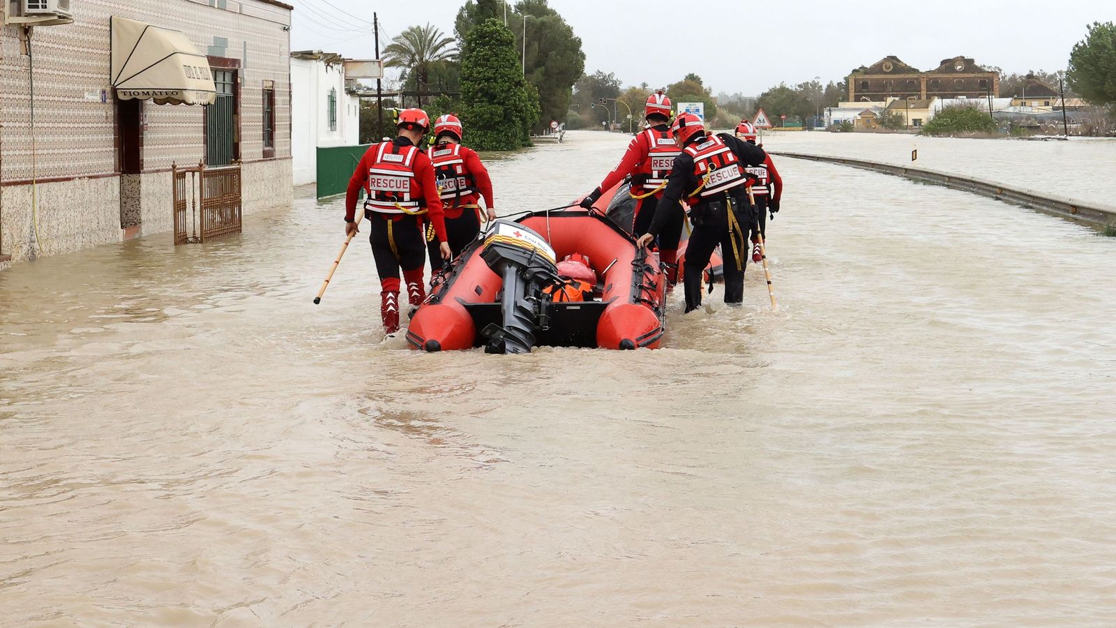 Imágenes del paseo rural por Jerez en el estreno de la borrasca Marta