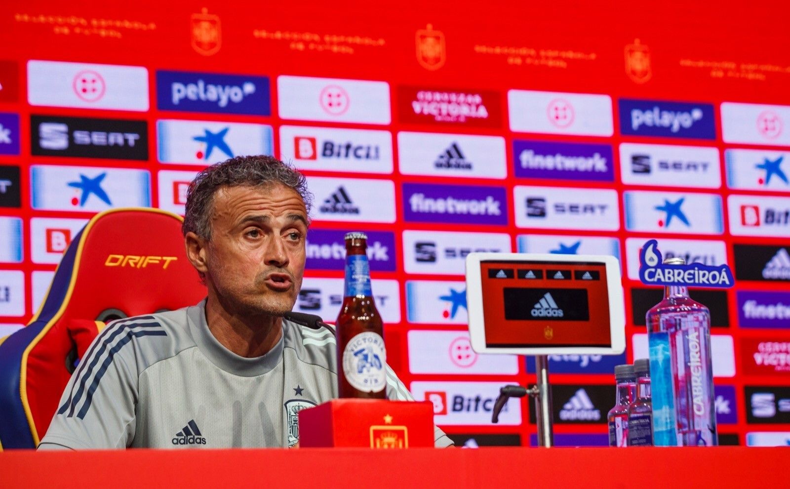 Luis Enrique, durante la rueda de prensa en la Ciudad del Fútbol en Las Rozas.