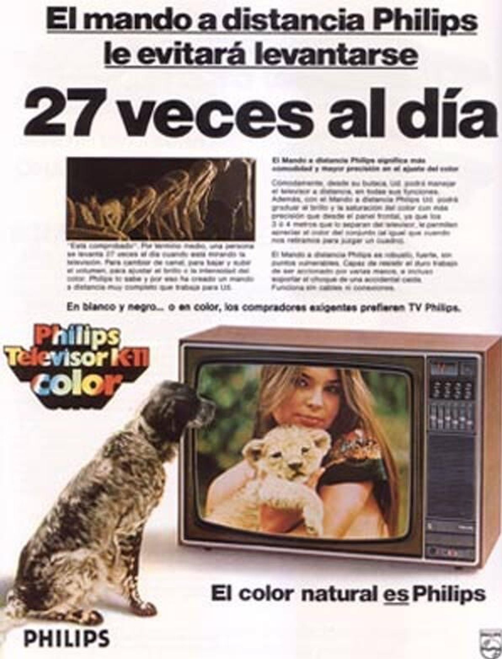 Campaña de Philips de su Tv a color con mando a distancia