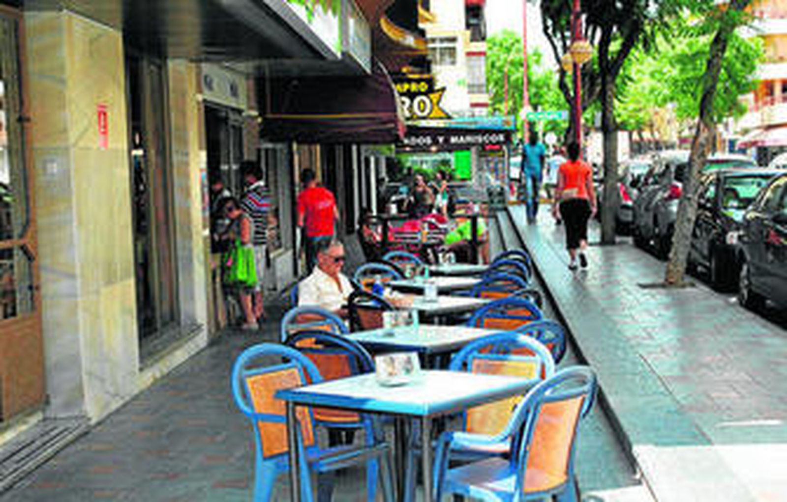 La terraza de uno de los bares de Fuengirola.