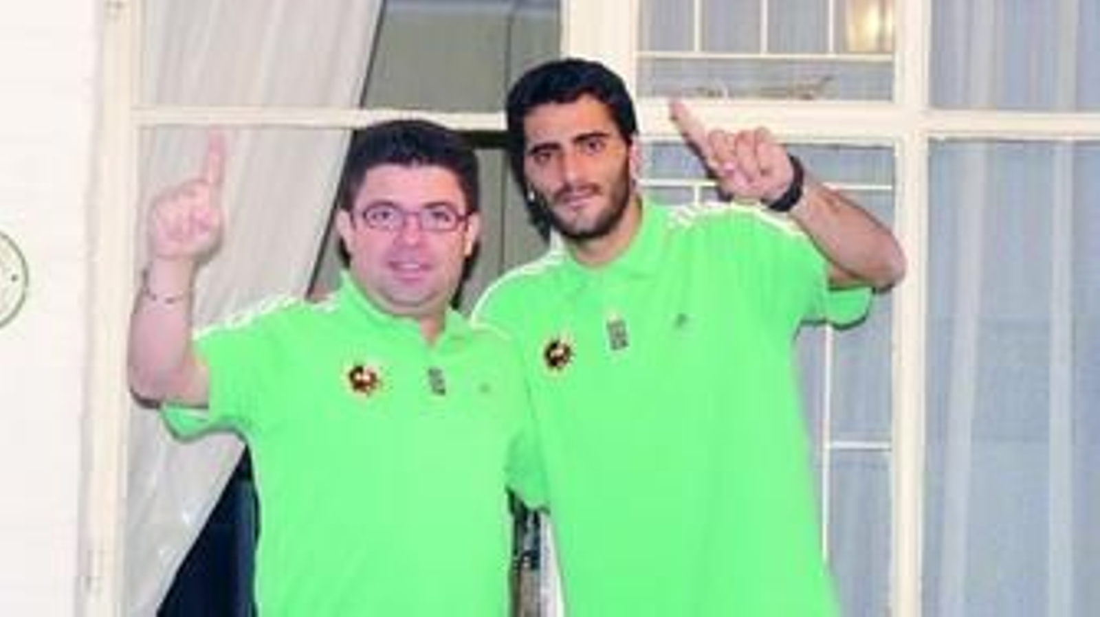 Antonio Fernández y Güiza celebraron el ascenso en Sudáfrica, donde España disputa la Copa Confederaciones.