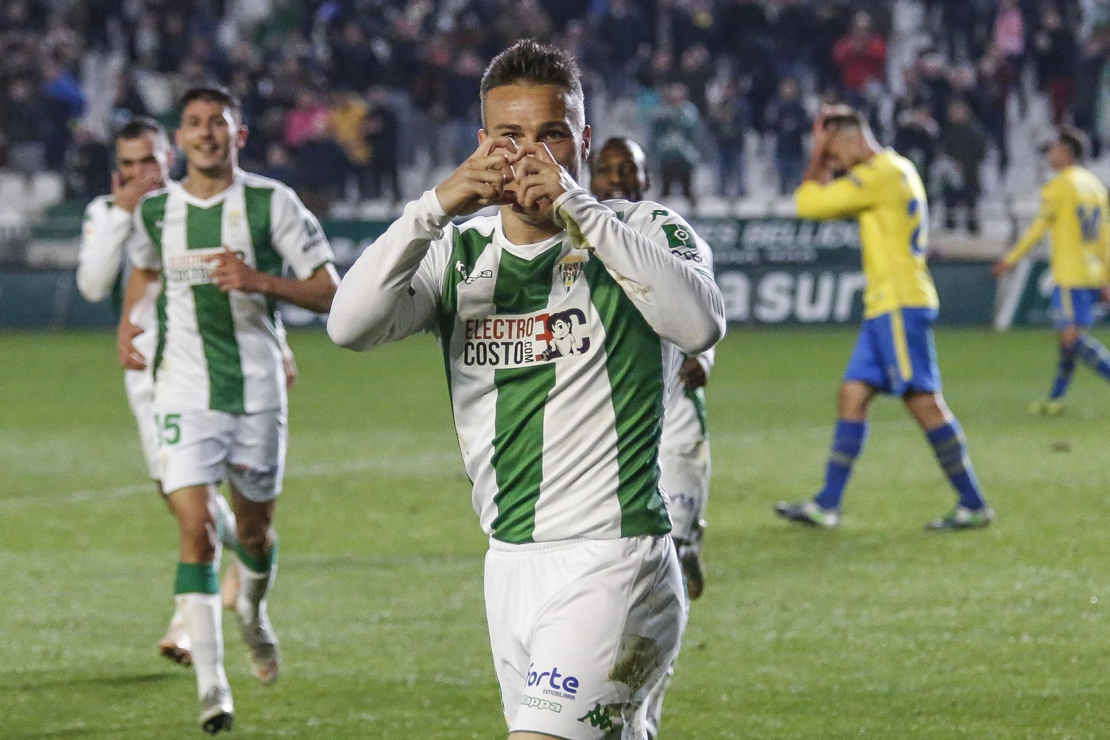 Piovaccari celebra su segundo gol ante Las Palmas.