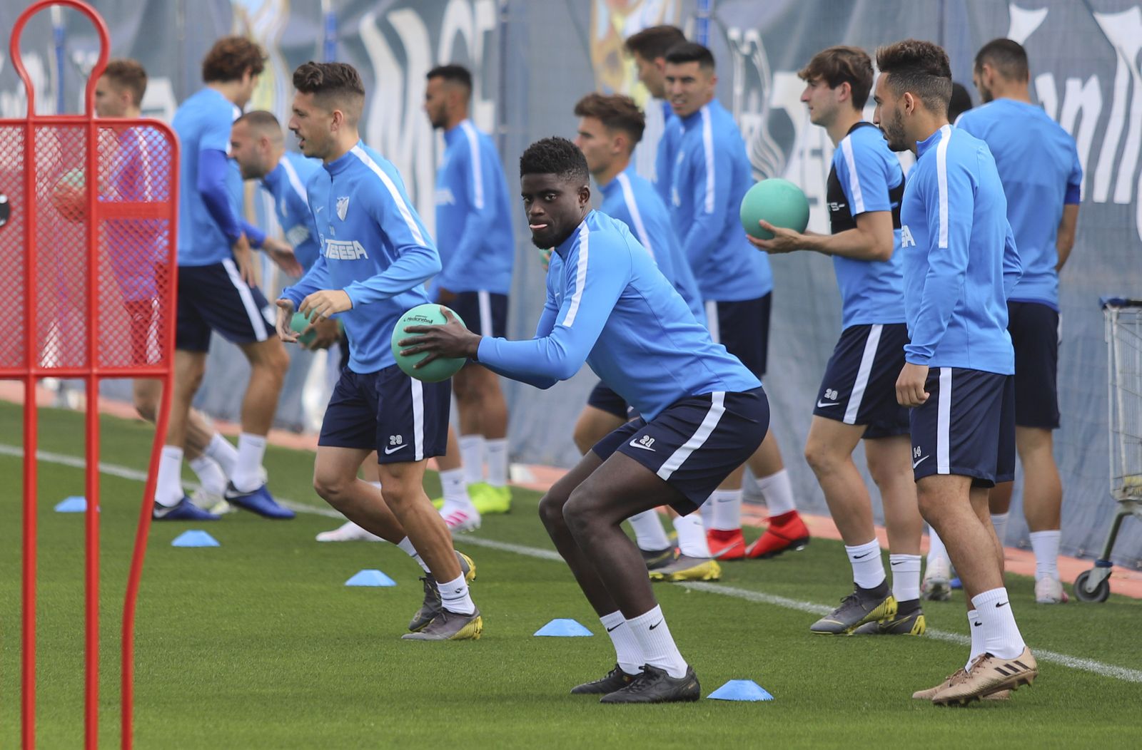 N'Diaye, en un entrenamiento de esta temporada.