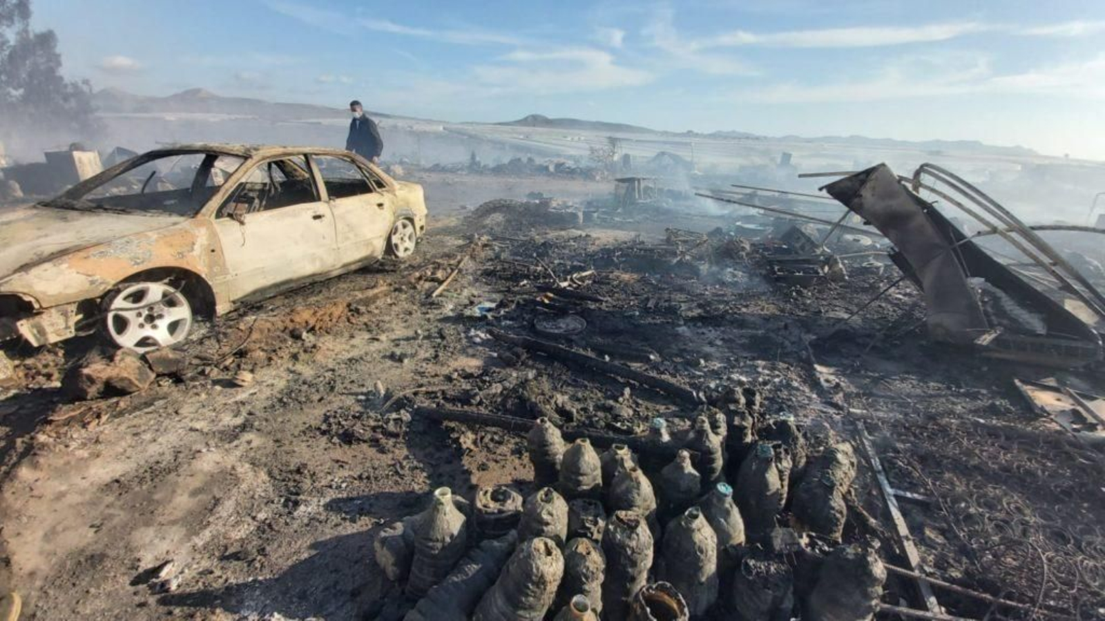 Incendio en el poblado de La Paula, en el Viso, en diciembre de 2020