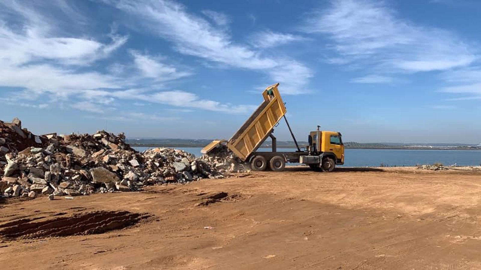 Obras del proyecto 'Ayamonte mira el río' el pasado mes de enero.