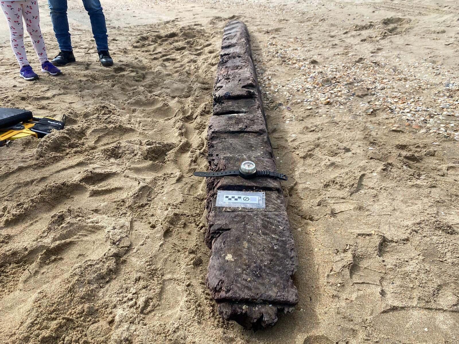 La quilla se encuentra en buen estado de conservación y mide 4,58 metros