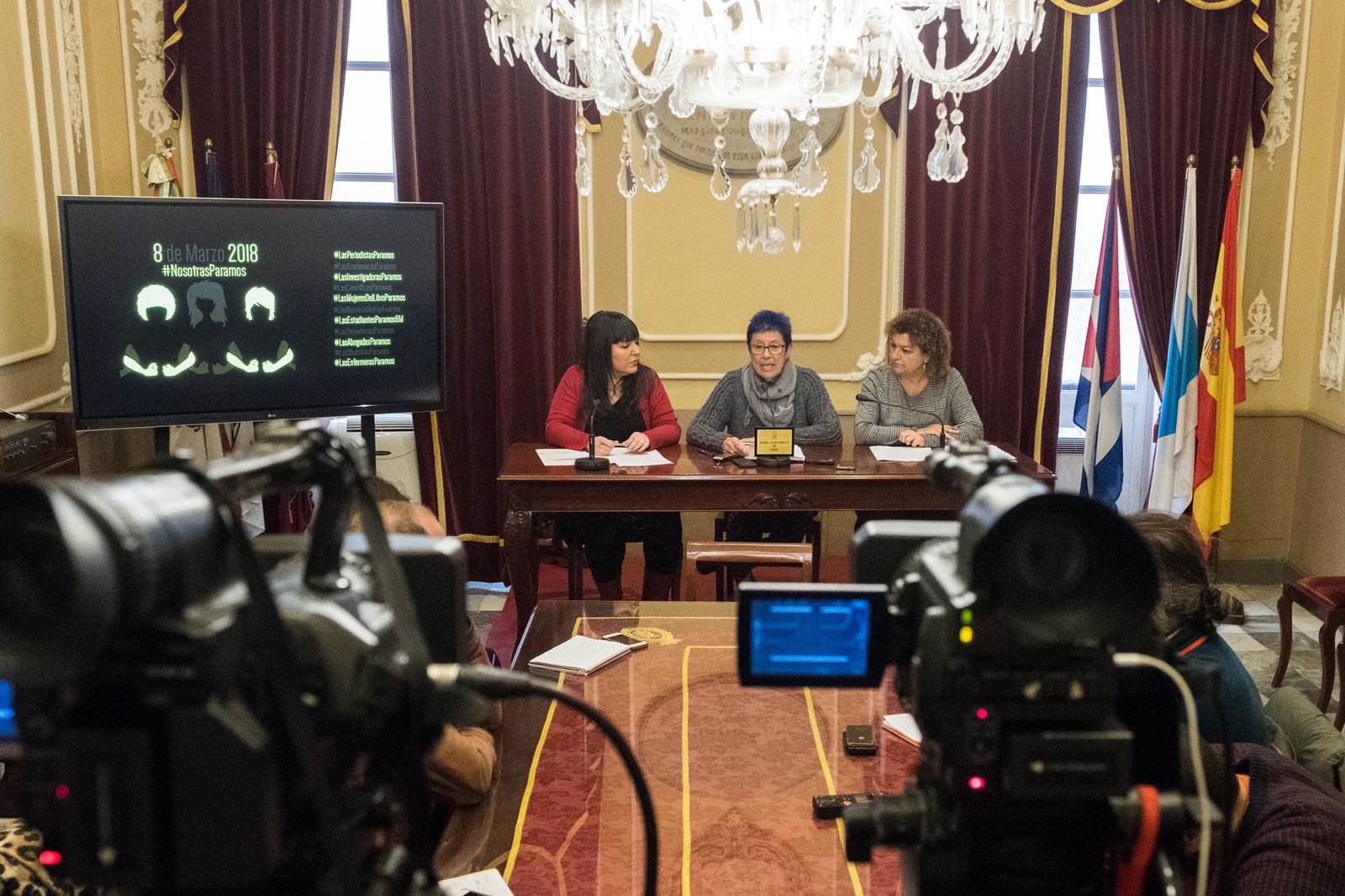 Laura Jiménez, Ana Camelo y Eva Tubio durante la rueda de prensa.