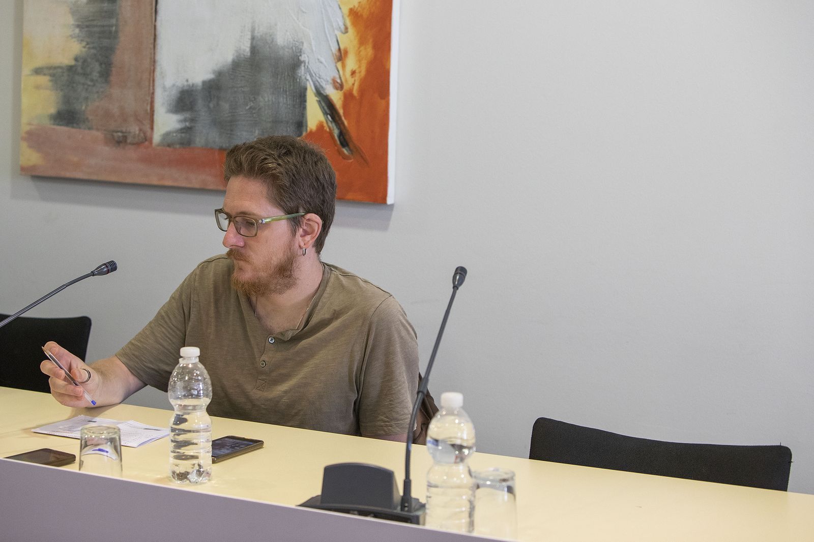 Ernesto Díaz, coordinador de Podemos San Fernando, en un pleno.