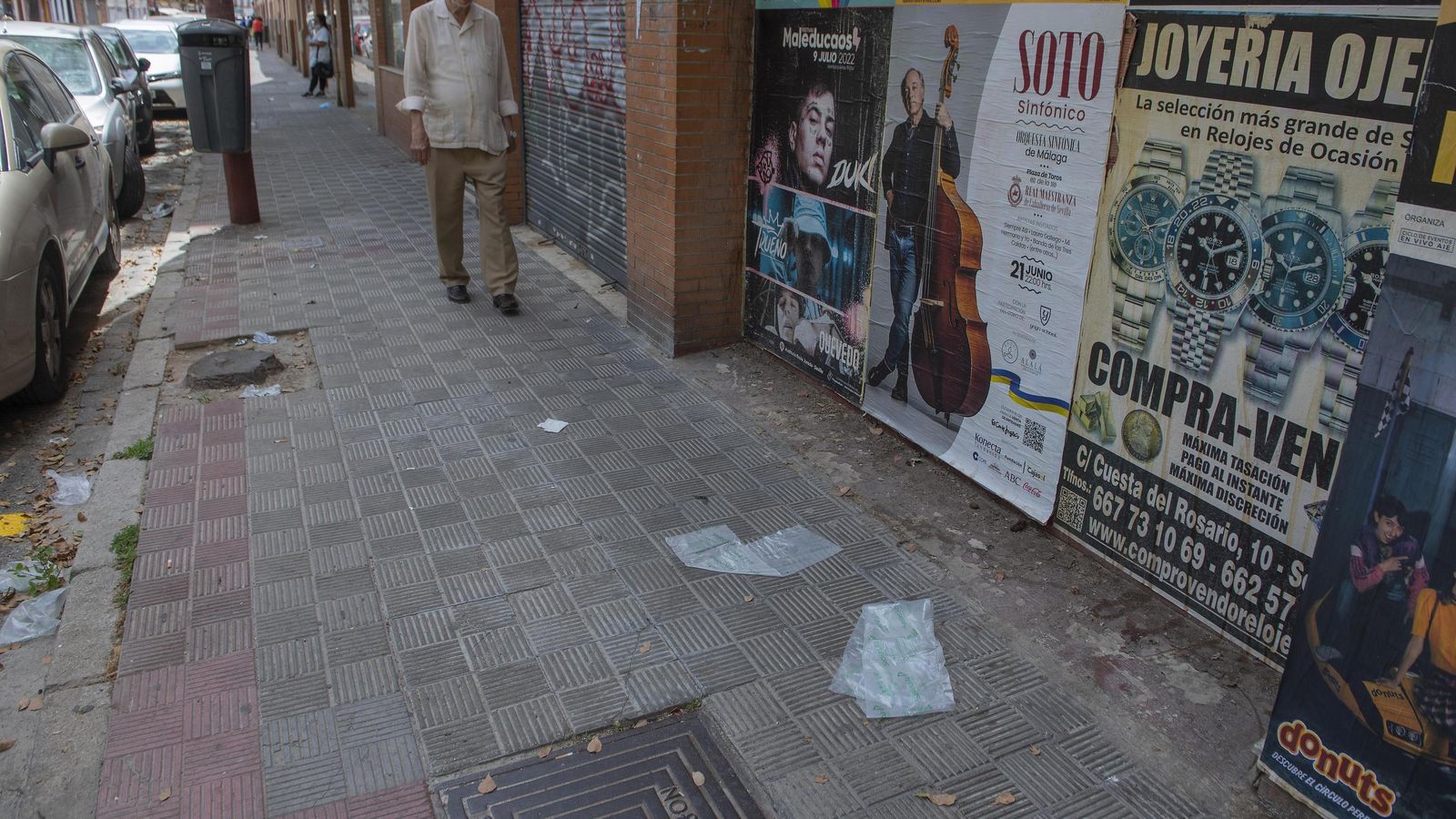 Estado de una acera en Pagés del Corro, en Triana, este jueves.