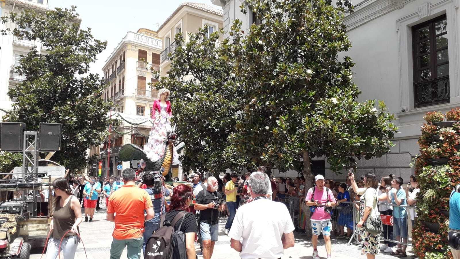 La Tarasca, a su regreso a la Plaza del Carmen este Corpus 2022.