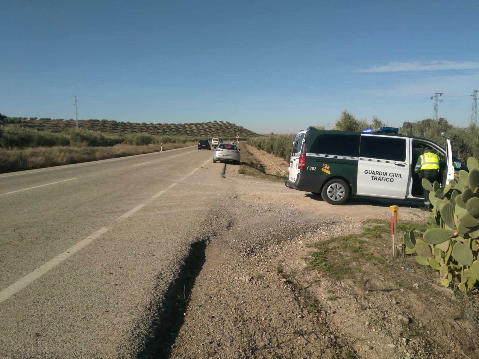 Punto de la N-432 en el que se encontraba el ciclista.