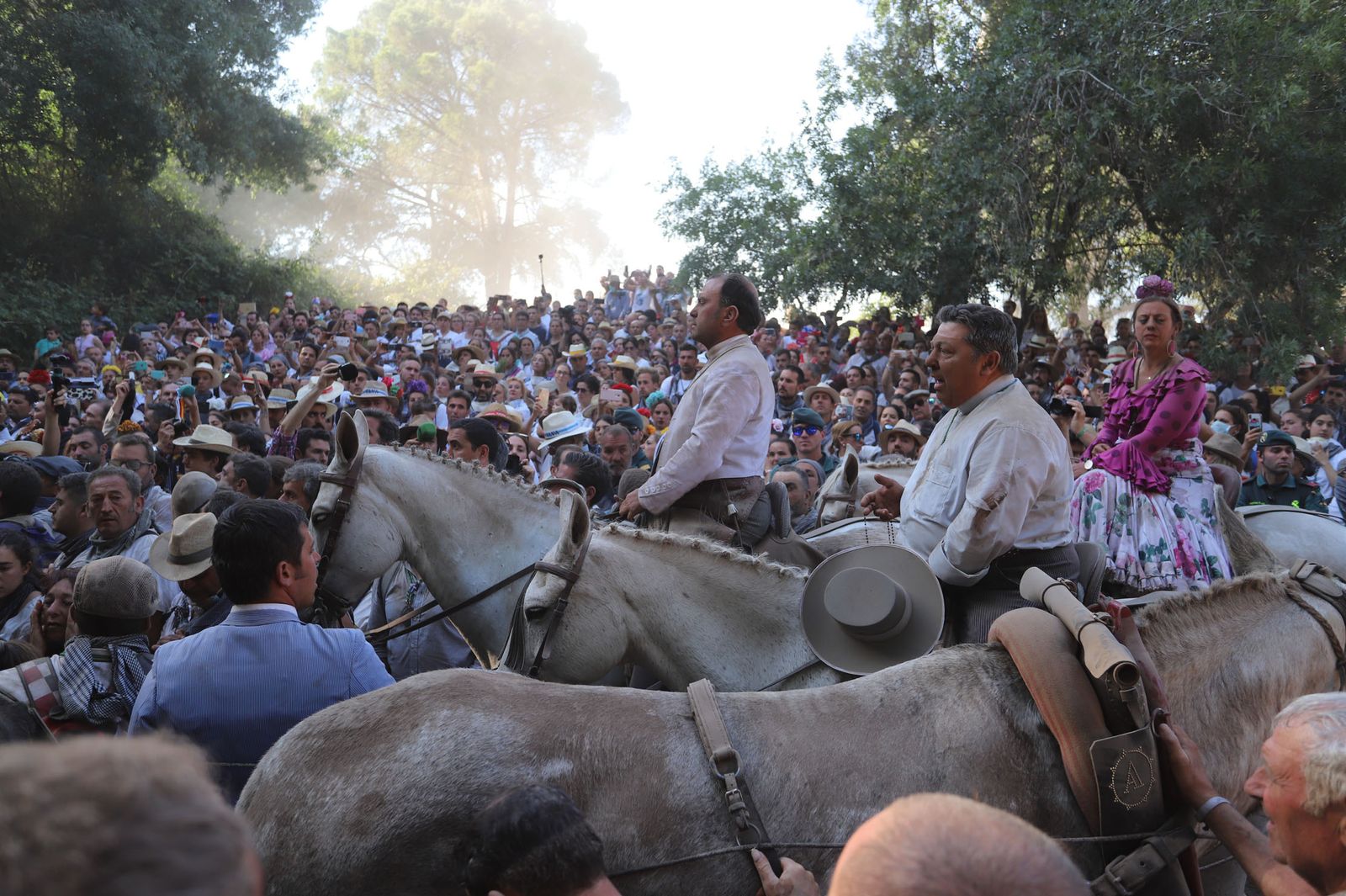 Imágenes de la Hermandad del Rocío de Huelva en la charca
