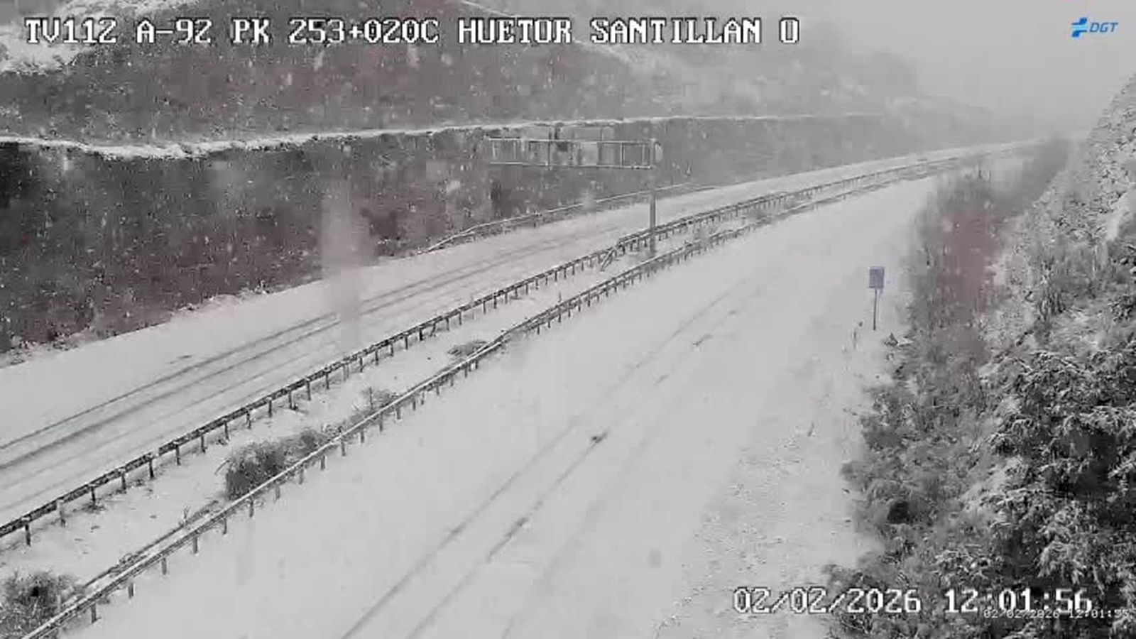 A92 a la altura de Huétor Santillán a las doce del mediodía del lunes.