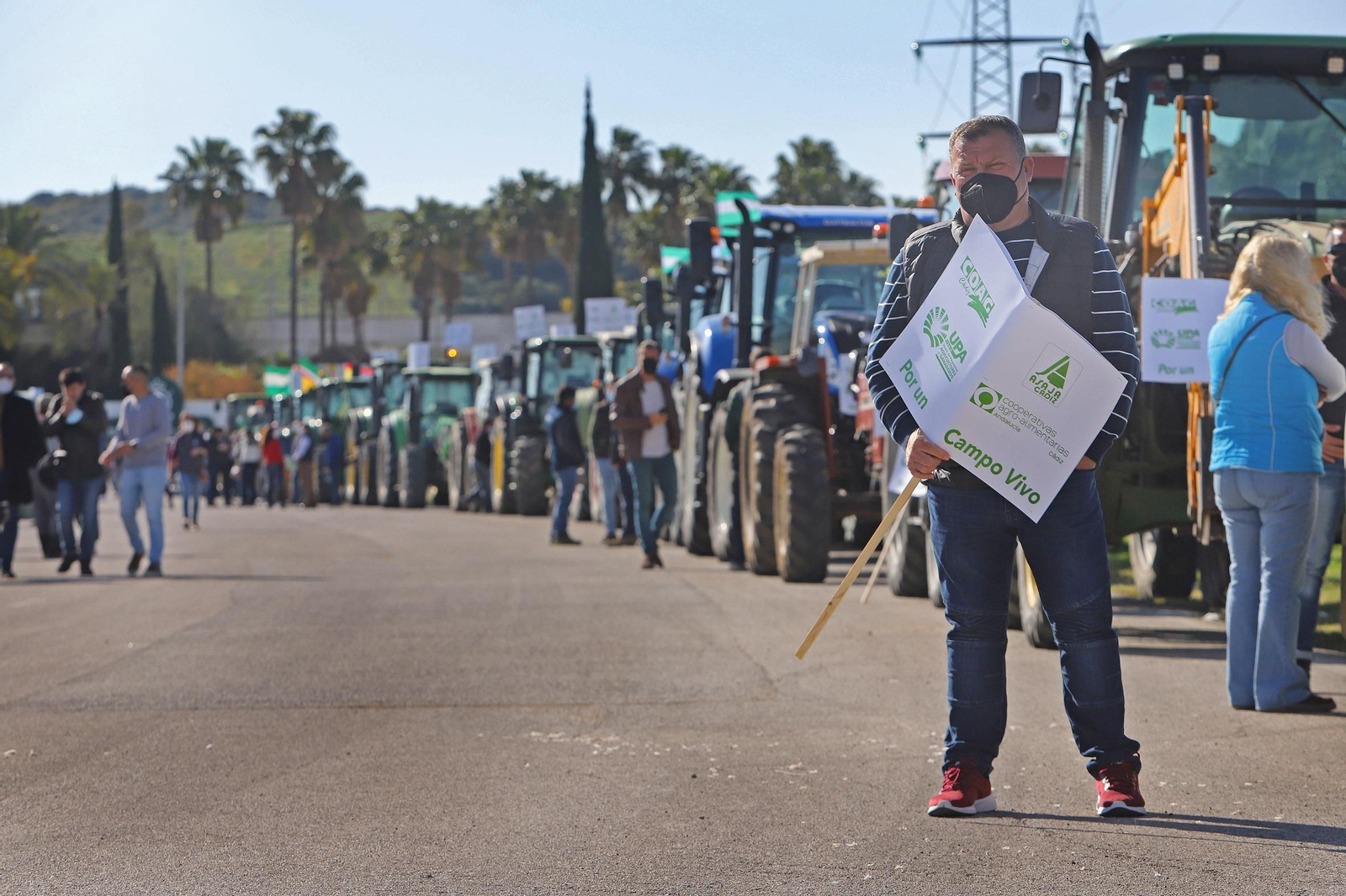 Tractorada del frente común del campo de la provincia celebrada en Jerez en marzo de 2021. Tractorada del frente común del campo de la provincia celebrada en Jerez en marzo de 2021.