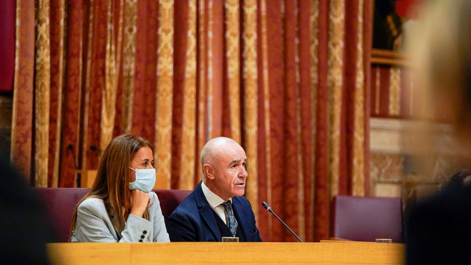 Gaya y Muñoz durante la sesión plenaria.