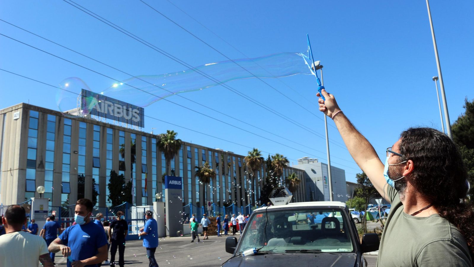 Protesta en Airbus, este viernes
