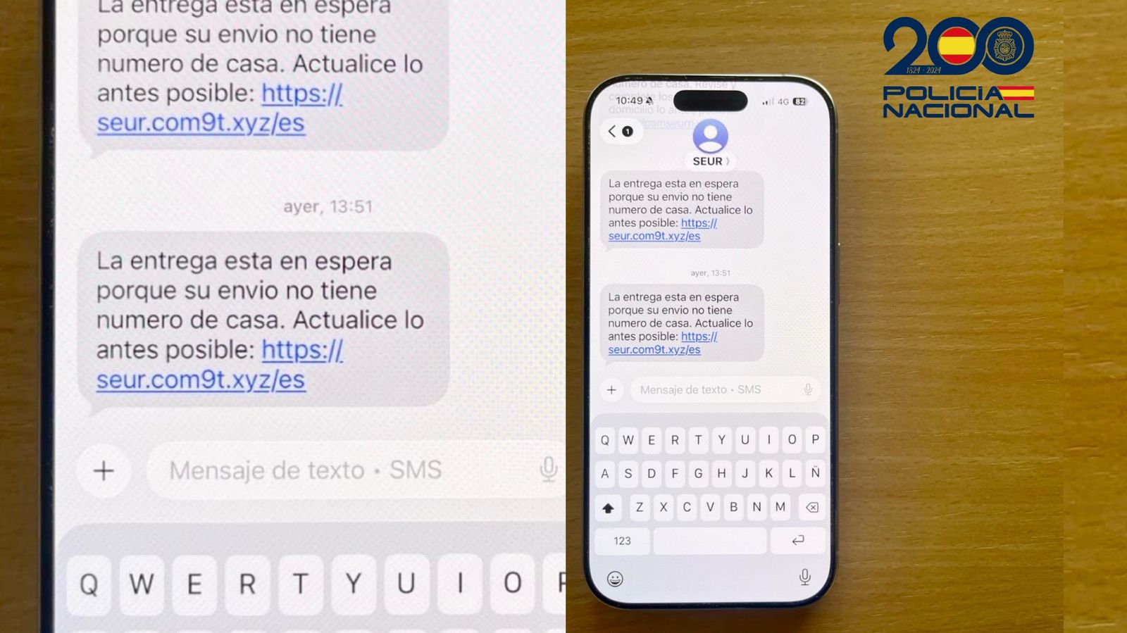 Uno de los mensajes con llegada de paquetería en los que se intenta estafar al cliente estas navidades.