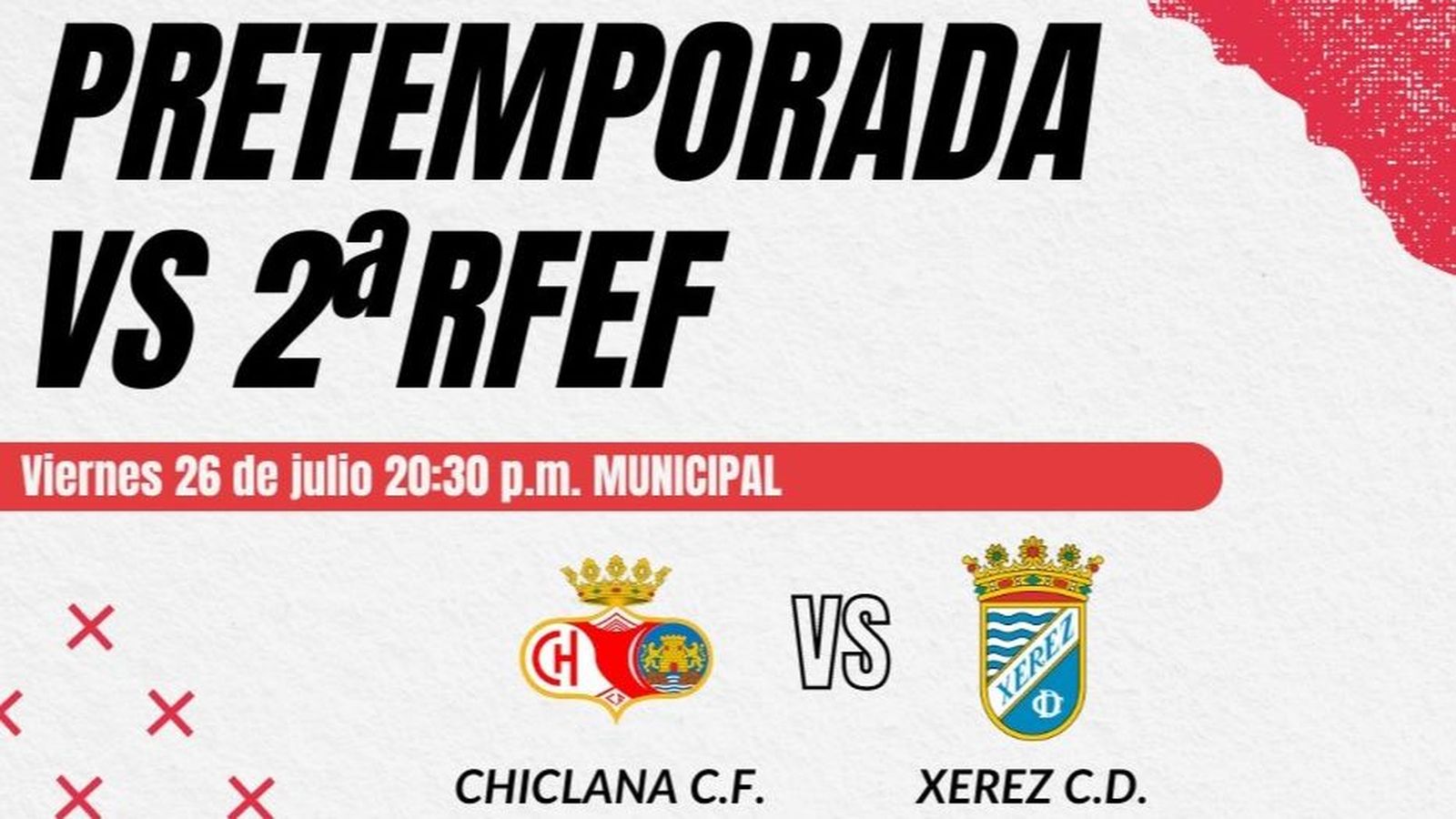 El Chiclana ha anunciado en sus redes la cita ante el Xerez CD el próximo día 26.