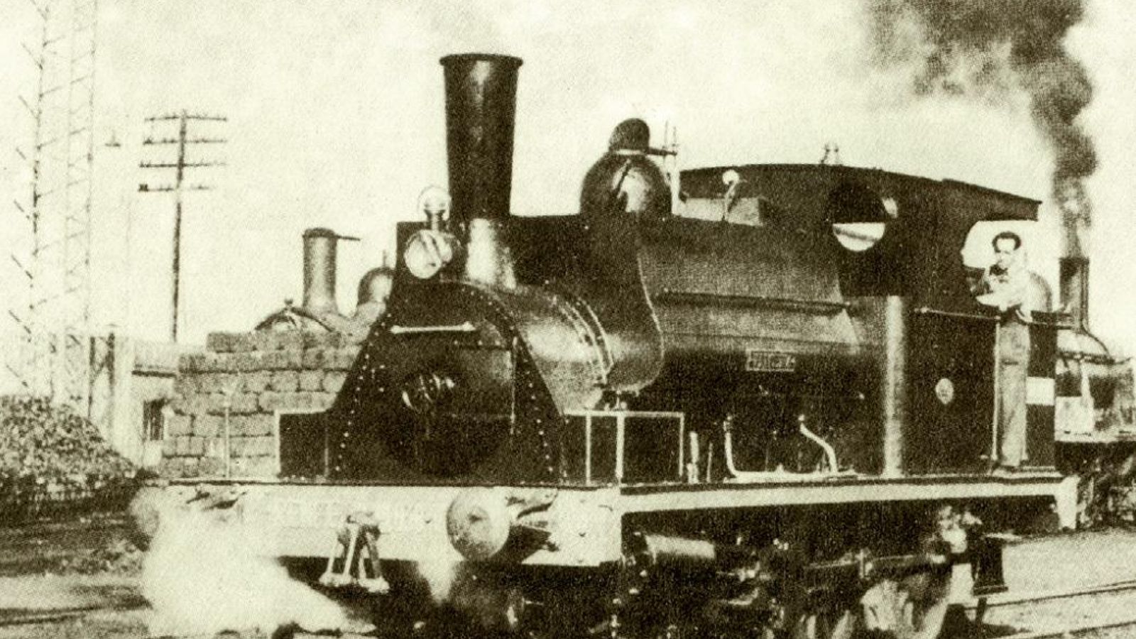 La locomotora 'Jimena', que se utilizó en los trabajos de tendido de la línea en el tramo entre Algeciras y Jimena de la Frontera.