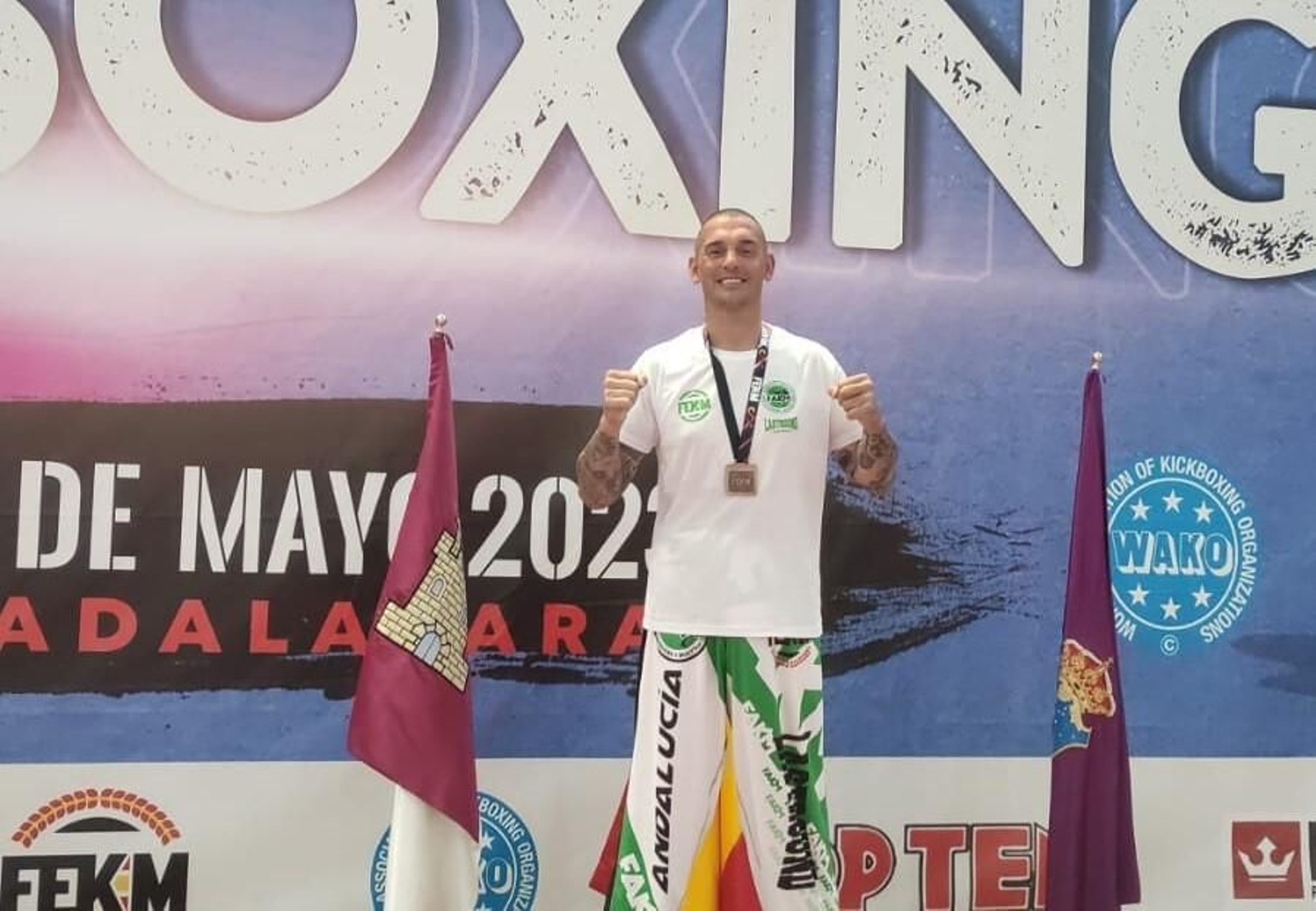 Luis Carlos Barrera en el Campeonato de España de kickboxing.
