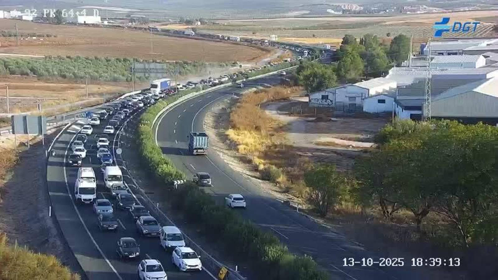 Retenciones en la A-92 este domingo