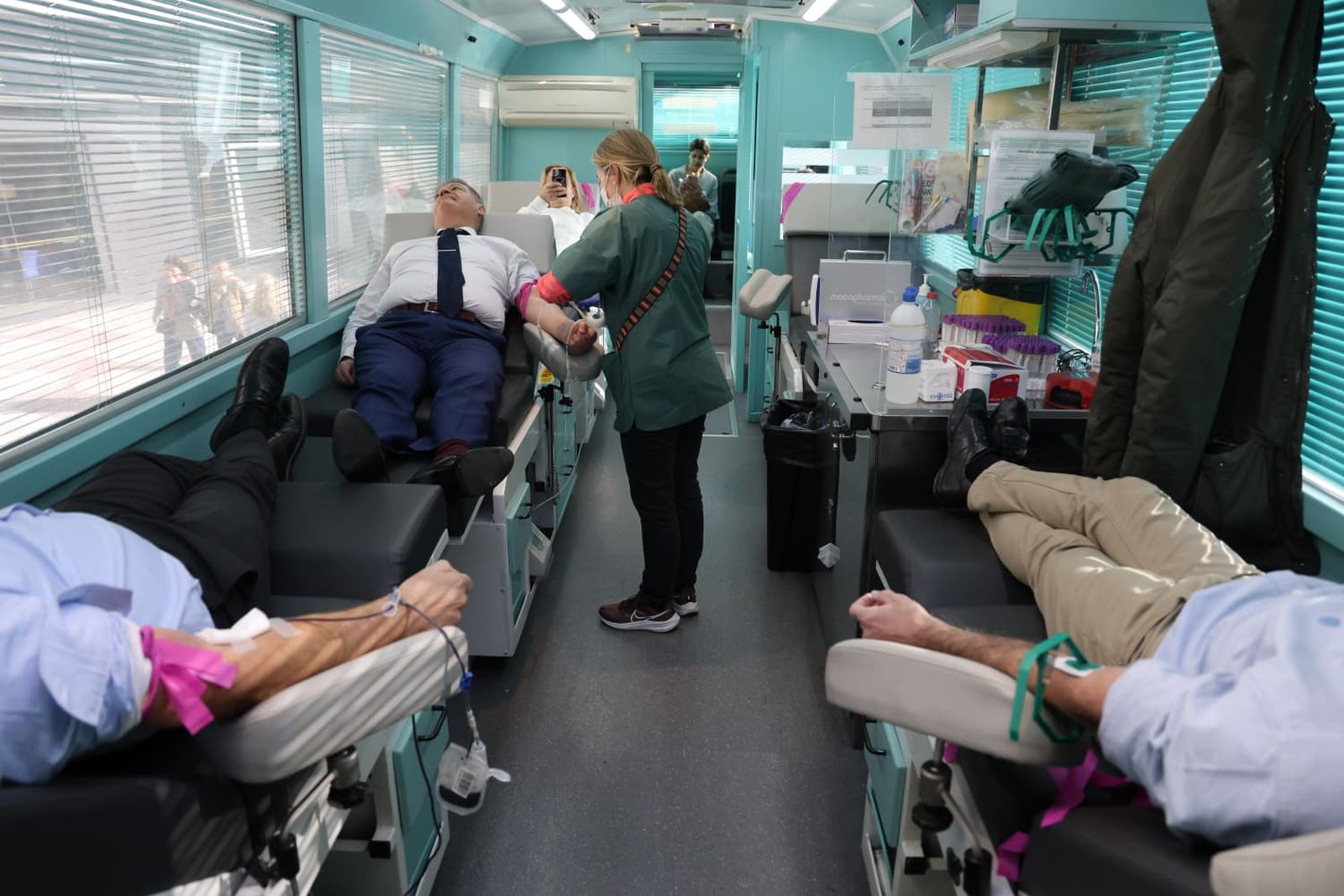 Un grupo de donantes en Málaga.