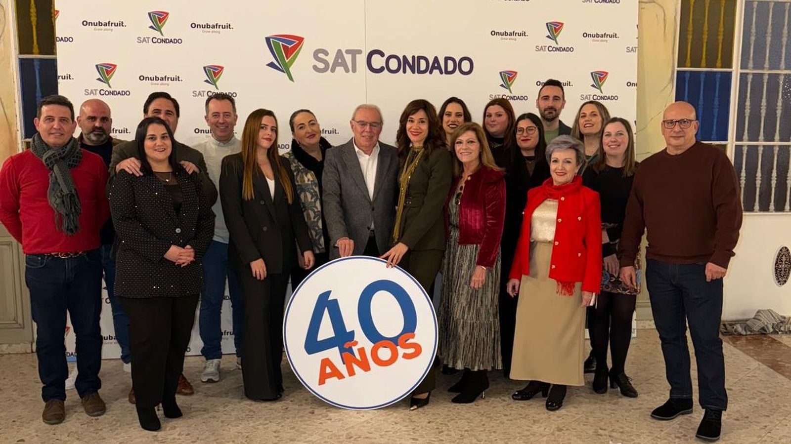Miembros de SAT Condado de Huelva, en el acto conmemorativo del 40º aniversario de la cooperativa.