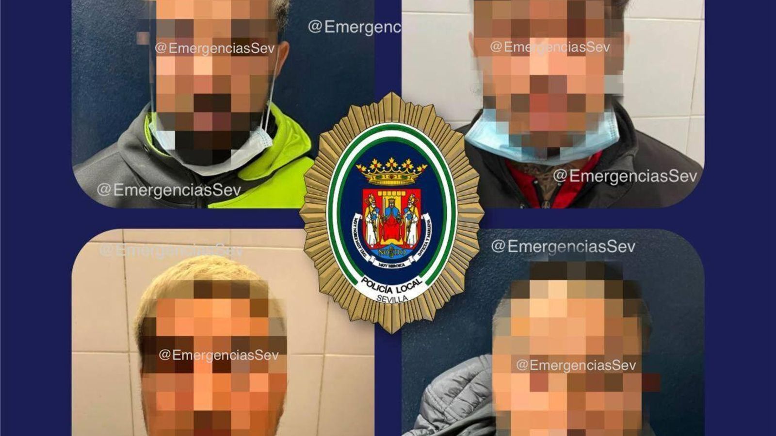 Los cuatro detenidos.