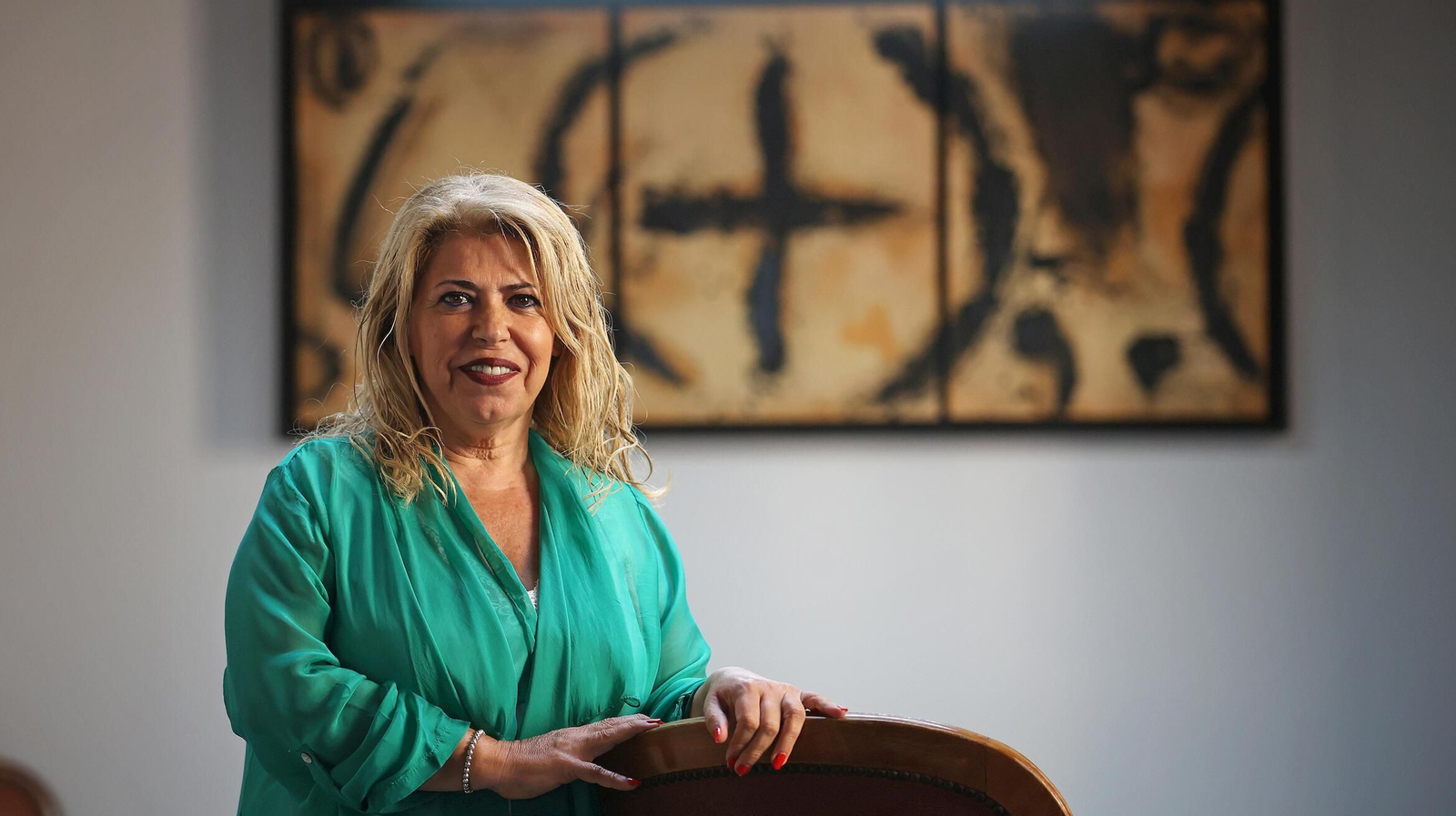 La alcaldesa, Mamen Sánchez, en una de las salas de reunión del Ayuntamiento de Jerez.