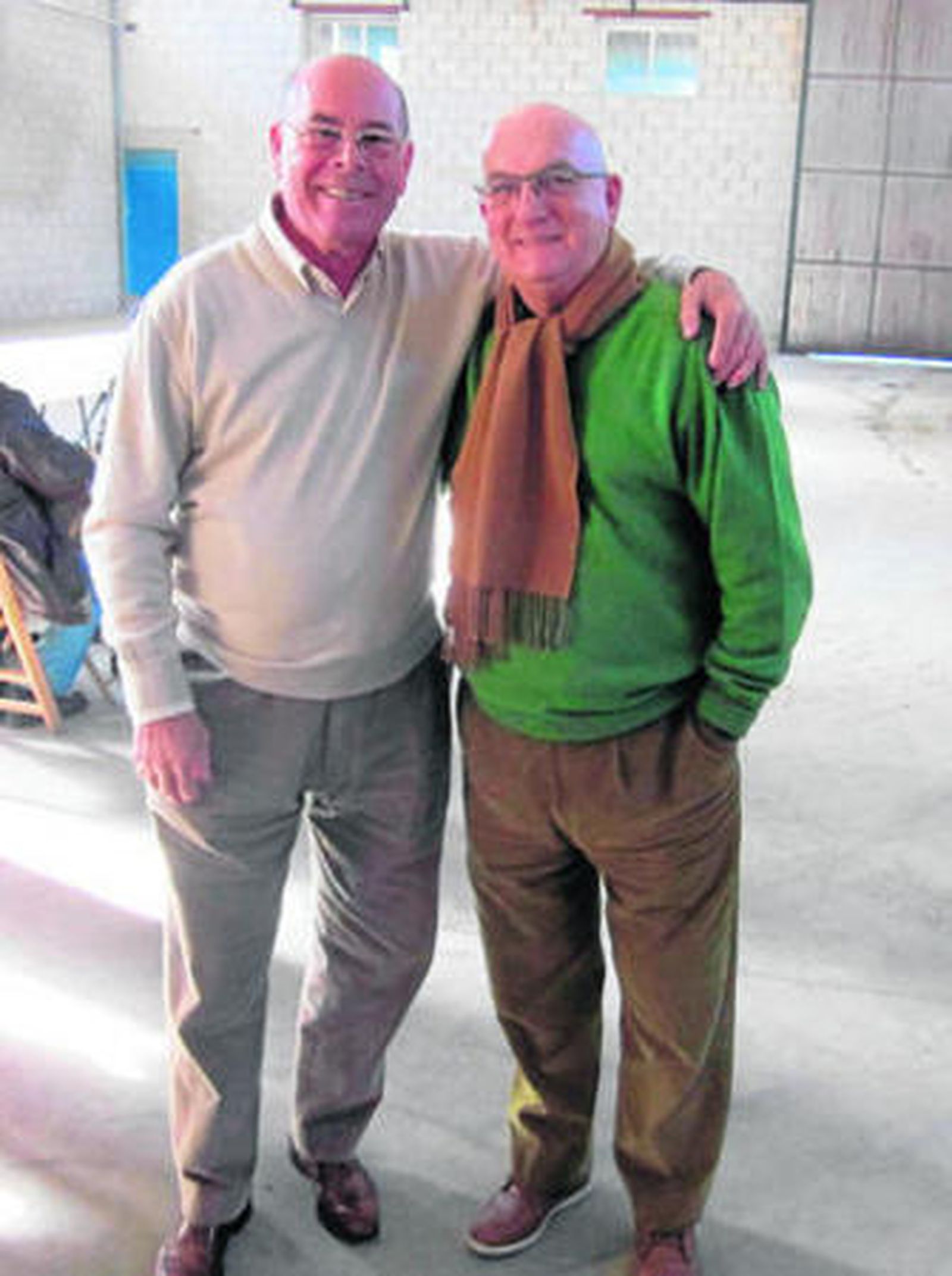 Reina y Fermín, ayer en la reunión de los veteranos del Córdoba.