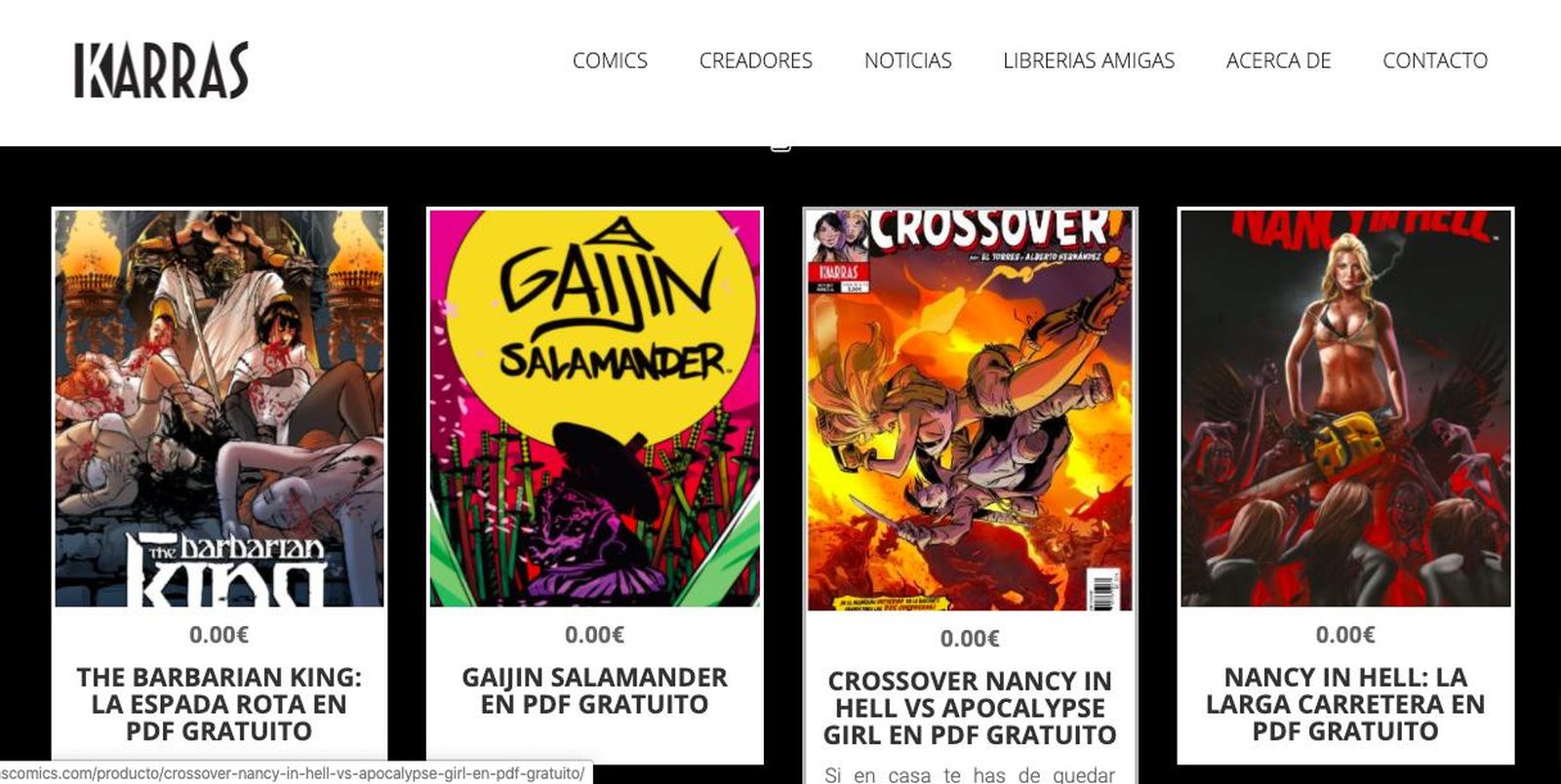 La editorial Karras ofrece de forma gratuita todo su catálogo de cómics.