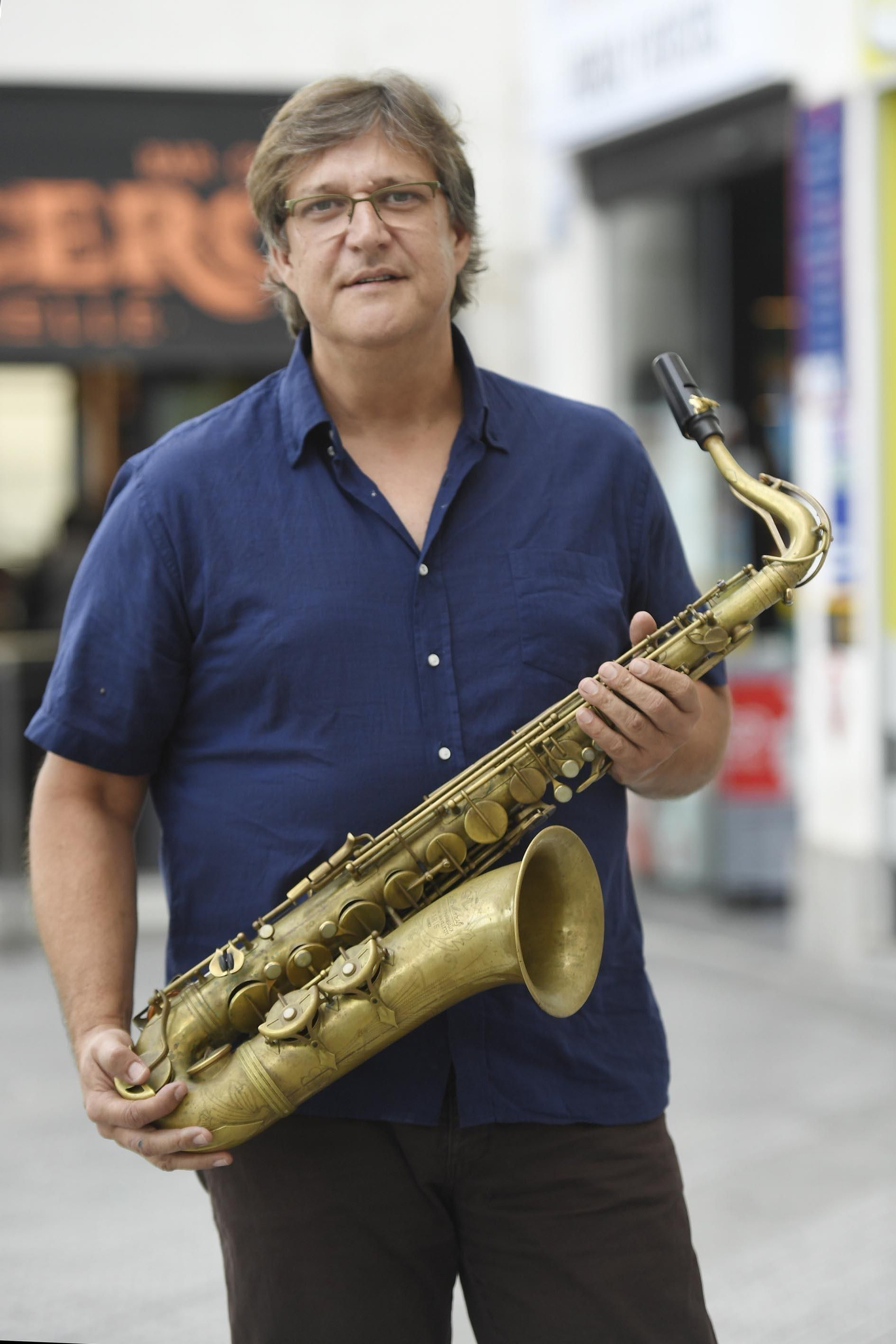 El músico Carlos Villoslada, ayer en Cádiz.