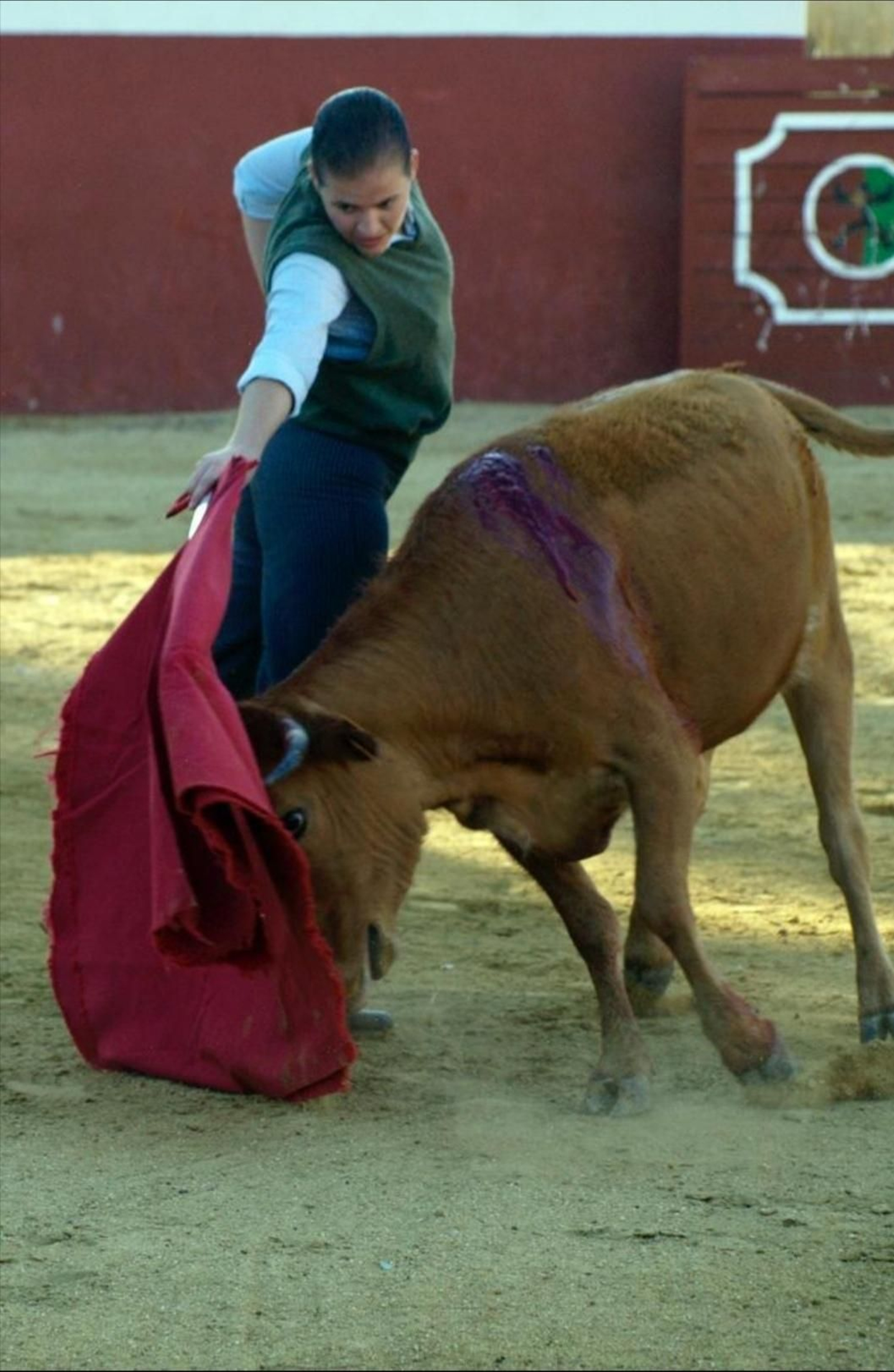 Sandra Moscoso en un tentadero en La Zorrera de Cebada Gago.