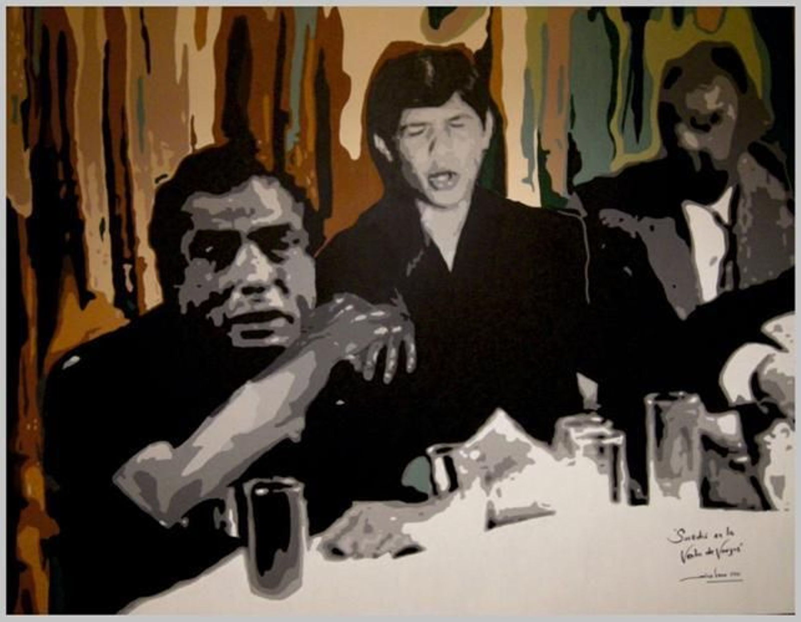 “Sucedió en la Venta de Vargas. Camarón versus M. Caracol”, cuadro acrílico sobre tela de Álex Cano, 2021, cedido para este artículo por la Venta de Vargas.