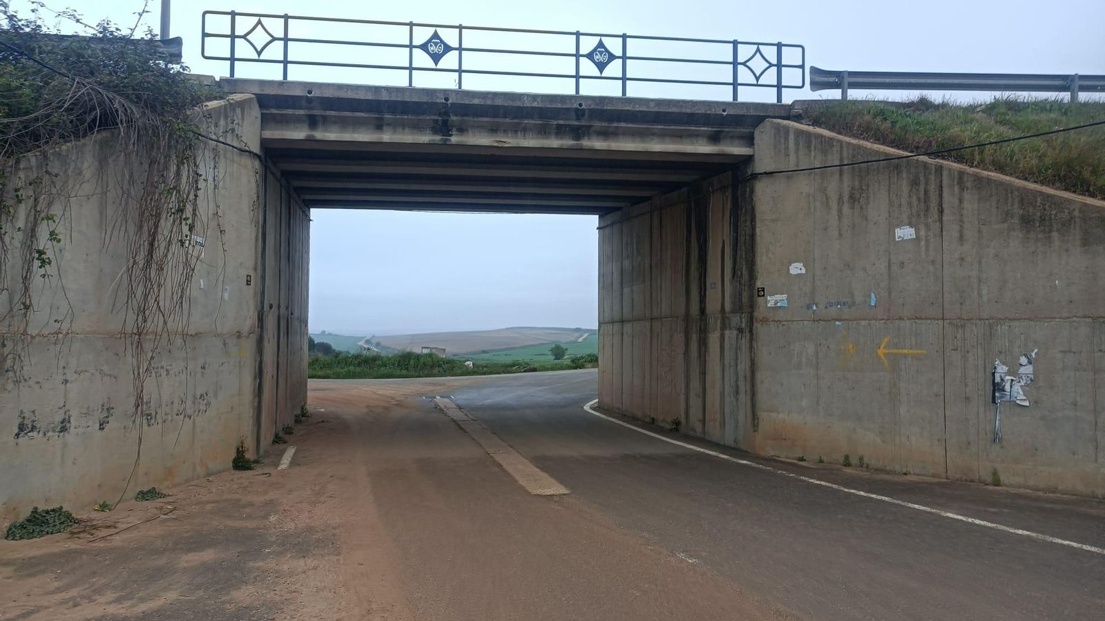 Paso inferior bajo la carretera Trigueros-Gibraleón