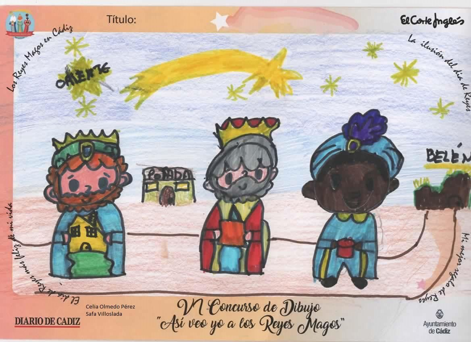 Los dibujos ganadores y semifinalistas del concurso 'Así veo yo a los Reyes Magos' en Cádiz.