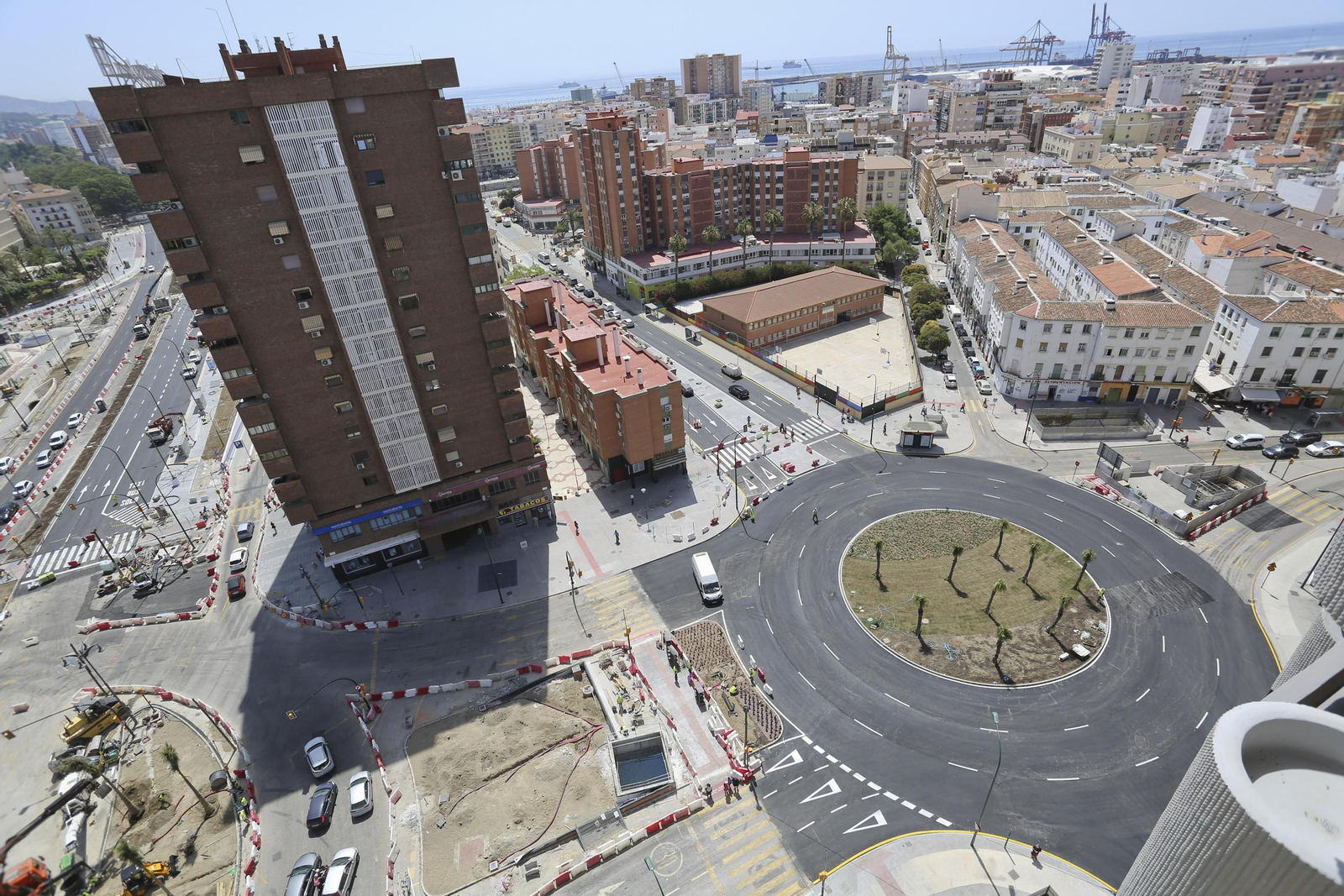 Fotos de la reurbanización del Metro de Málaga, a vista de pájaro.