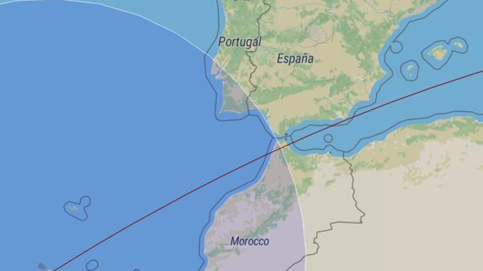Trayectoria del cohete publicada por Frontera Espacial en Twitter.