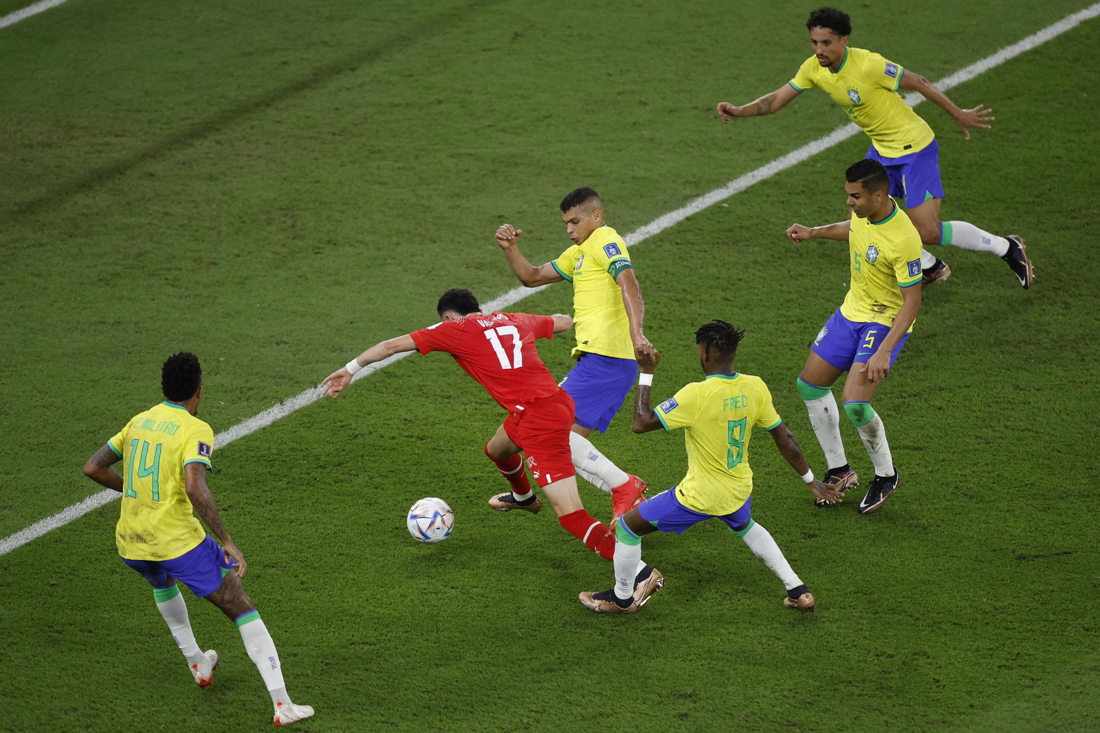 Las imágenes del Brasil - Suiza del Mundial de Qatar