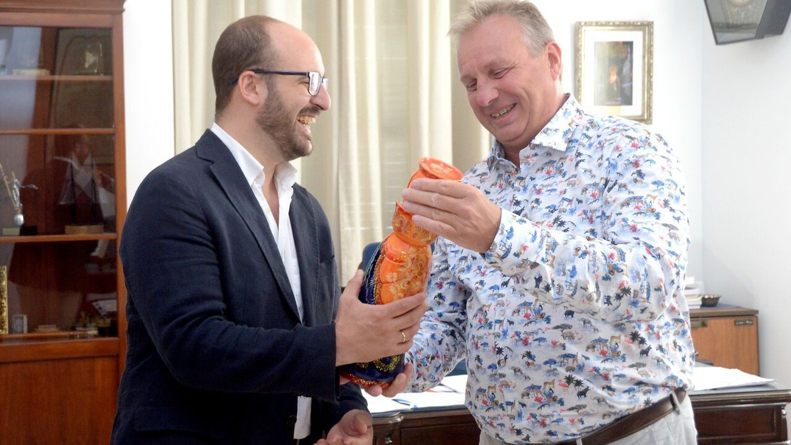 La delegación rusa fue recibida en Alcaldía.