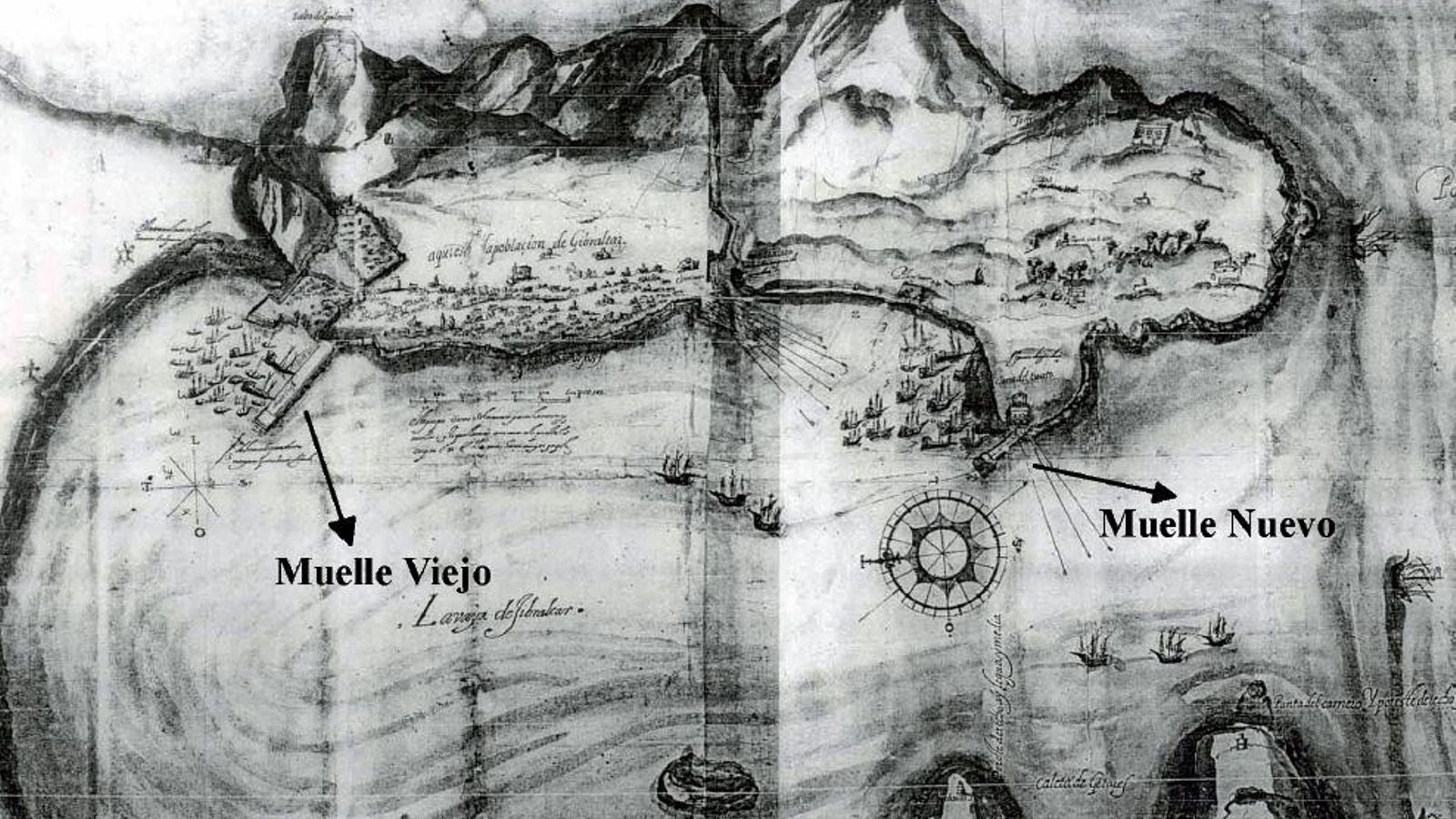 Gibraltar y la Bahía según Cristóbal de Rojas (1608) (Sáez Rodríguez, A. J., La Montaña Inexpugnable, 2006, p. 127).