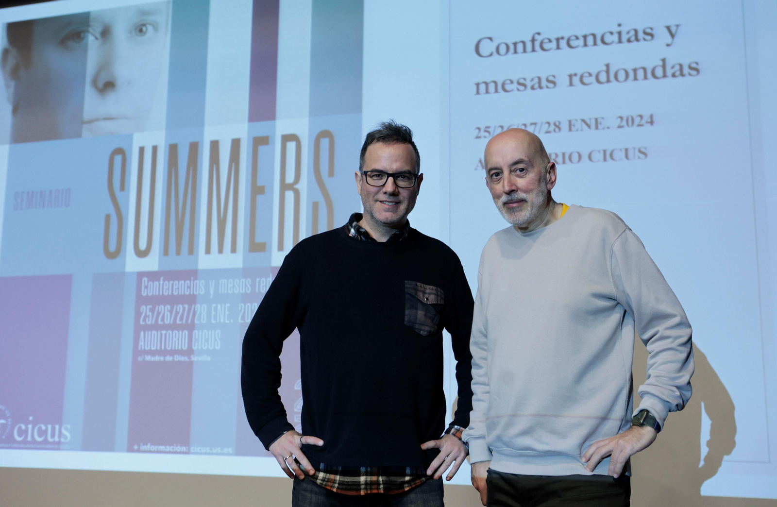 José Luis Ordóñez y Miguel Olid, este jueves en el seminario que acoge el Centro de Iniciativas Culturales de la Universidad de Sevilla.