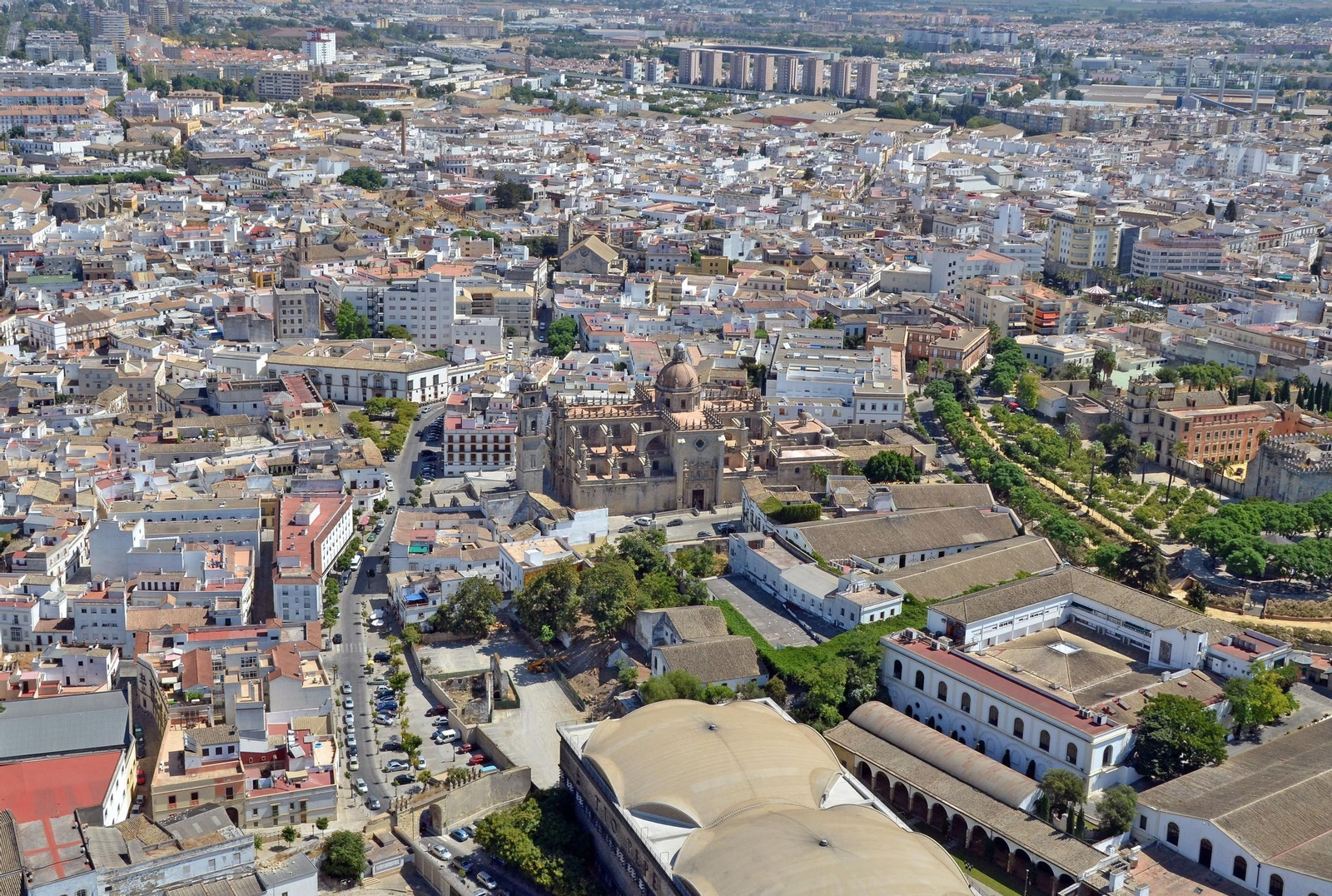Foto aérea del centro de Jerez.