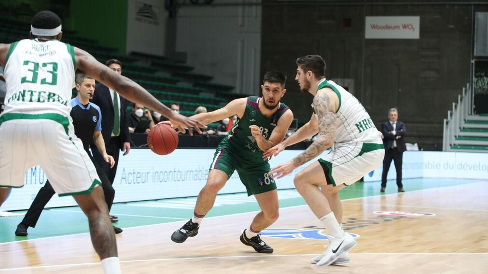 Bouteille, en un lance del partido contra el Nanterre.
