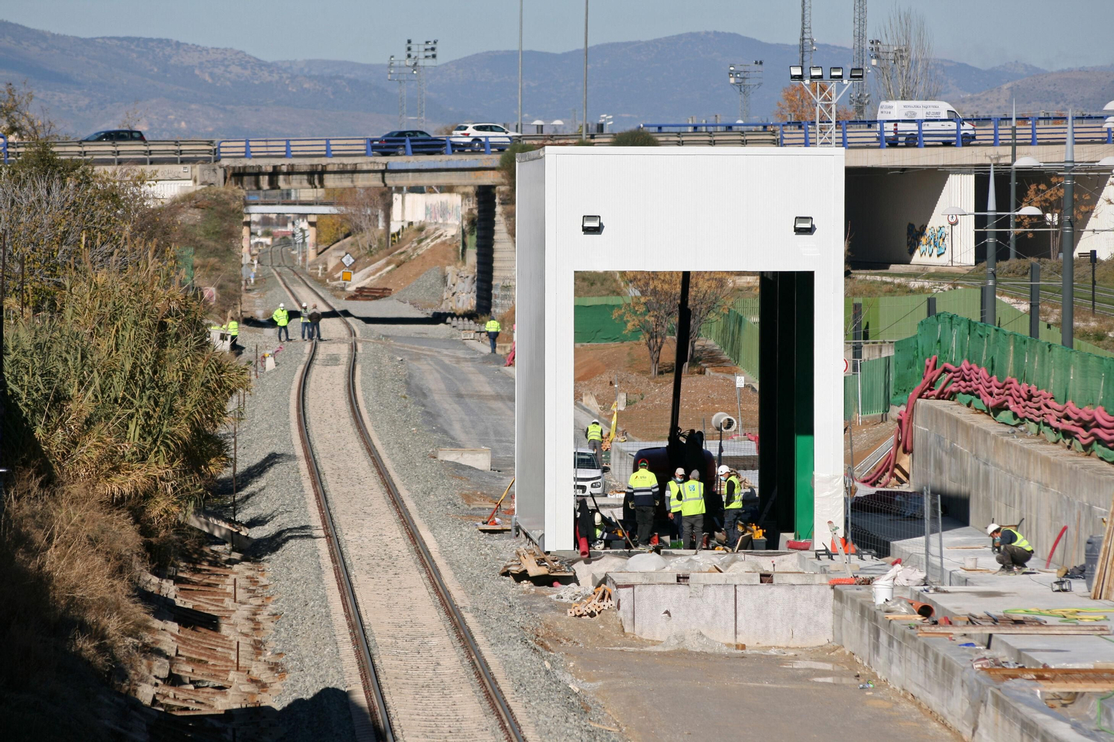 Una anteriores obras realizadas por Adif, de cambiador de ancho ferroviario, en la vía Moreda-Granada-Almería