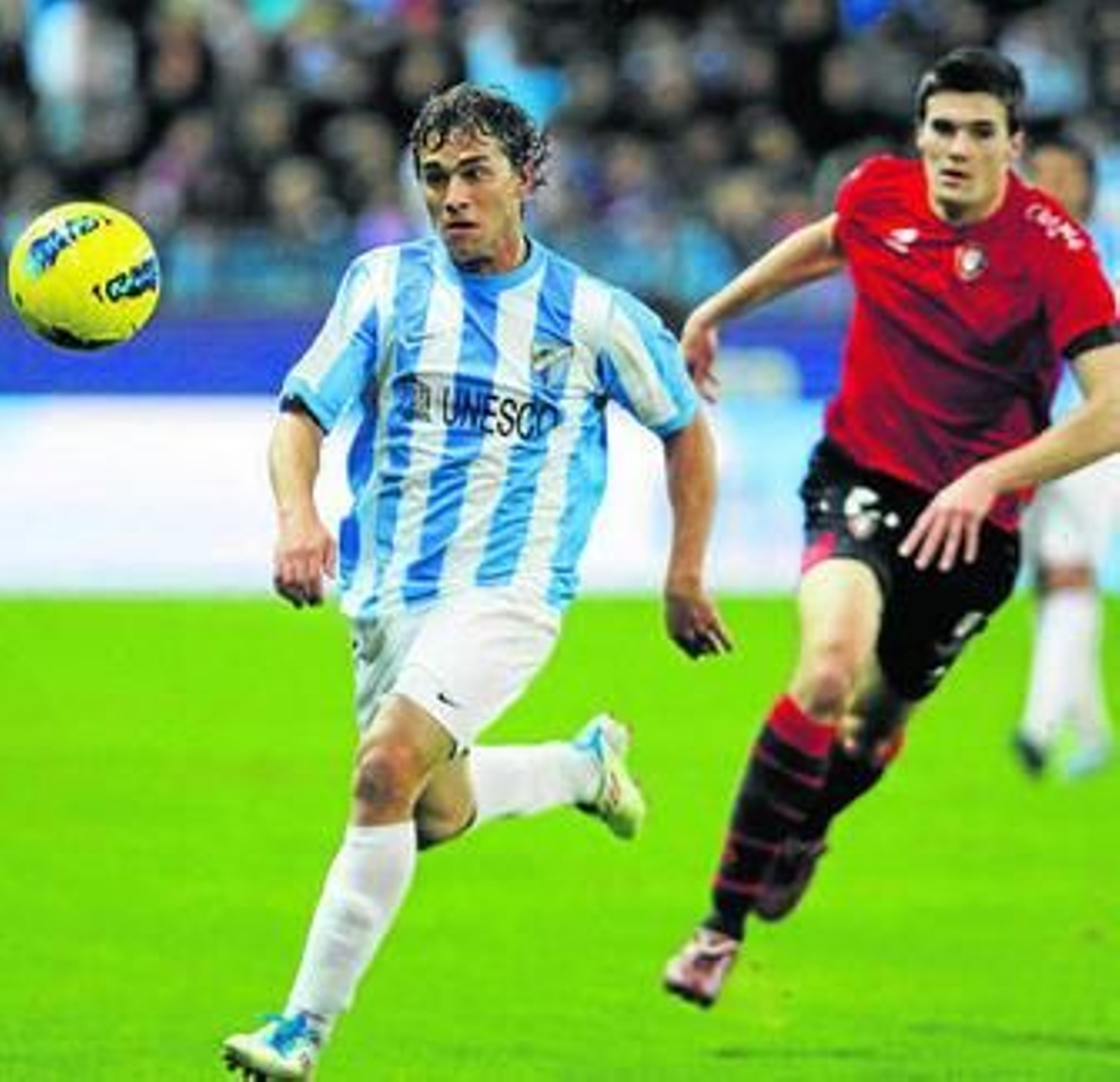 Sebastián Fernández, en una acción en el partido ante Osasuna.