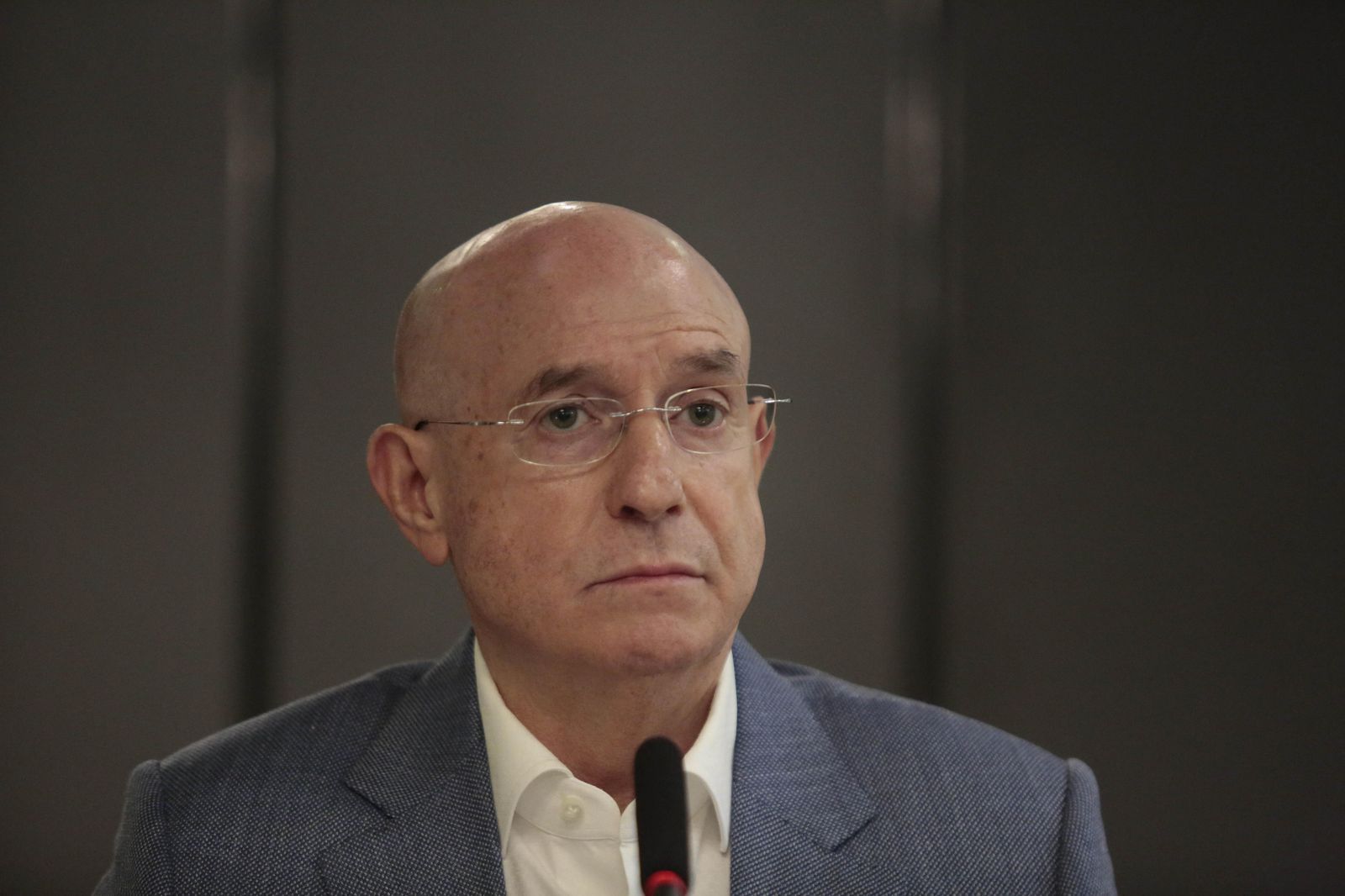 Lorenzo Serra Ferrer, en la rueda de prensa de su última despedida.