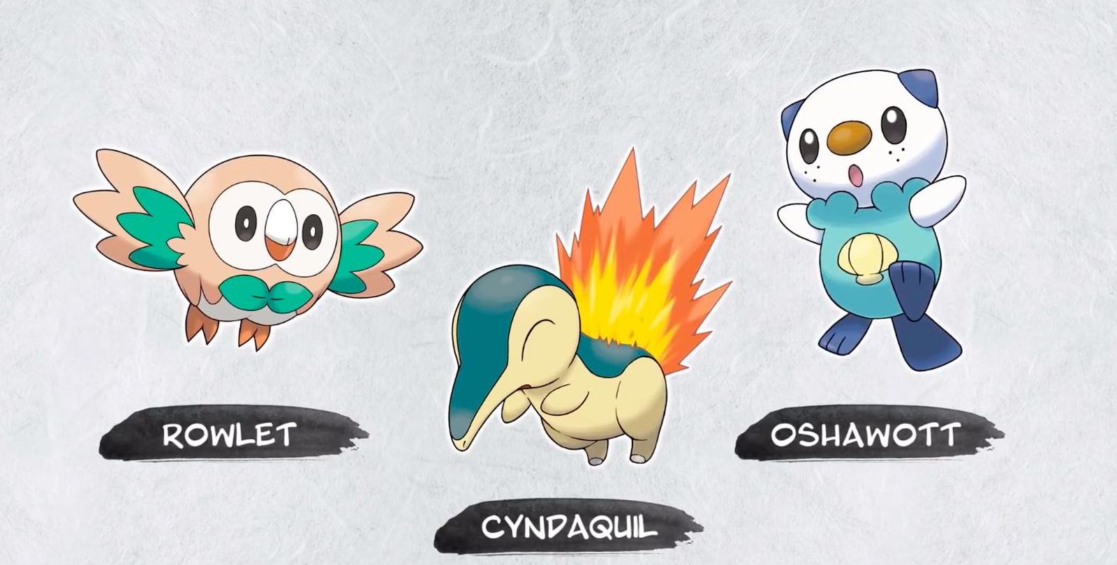 Los tres pokémons principales del juego Arceus.